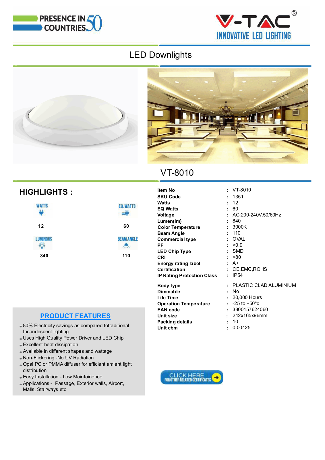 V-TAC VT-1351 Datasheet - ManualMachine.com