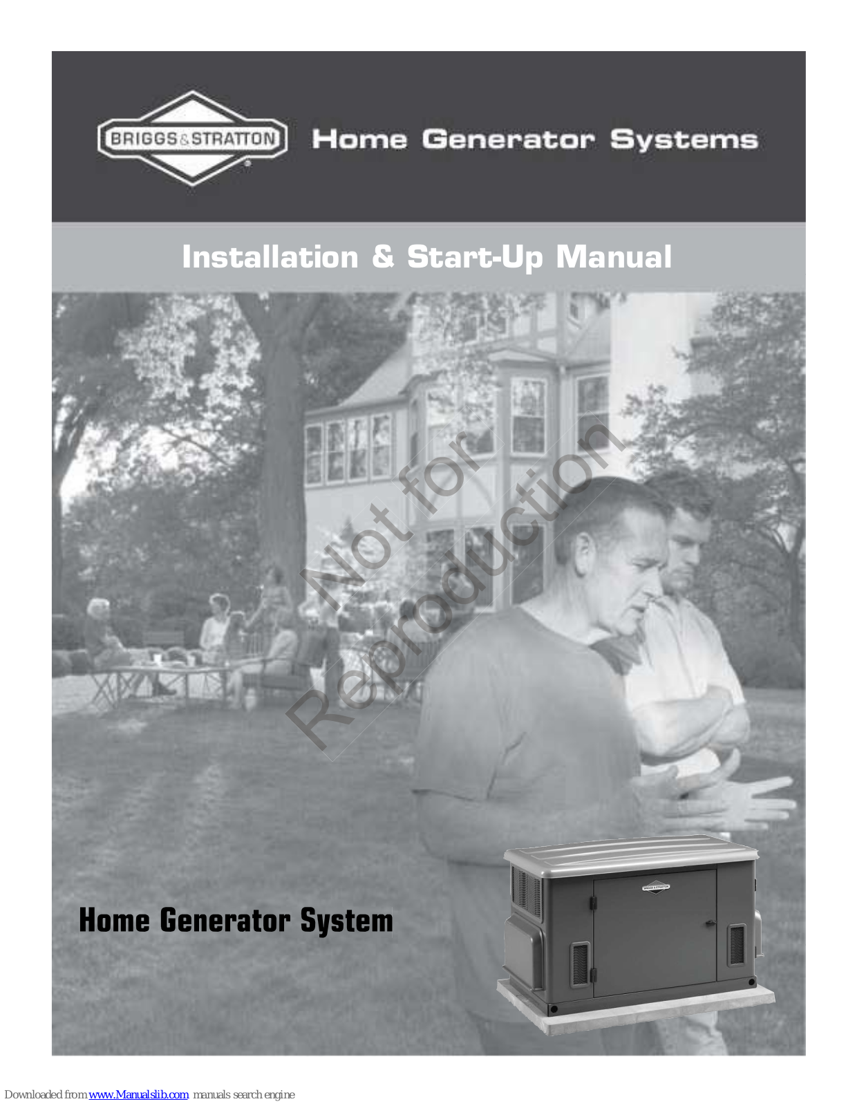 Briggs & Stratton 18KW Home Generator System, 20KW Home Generator System Installation & Start-up Manual