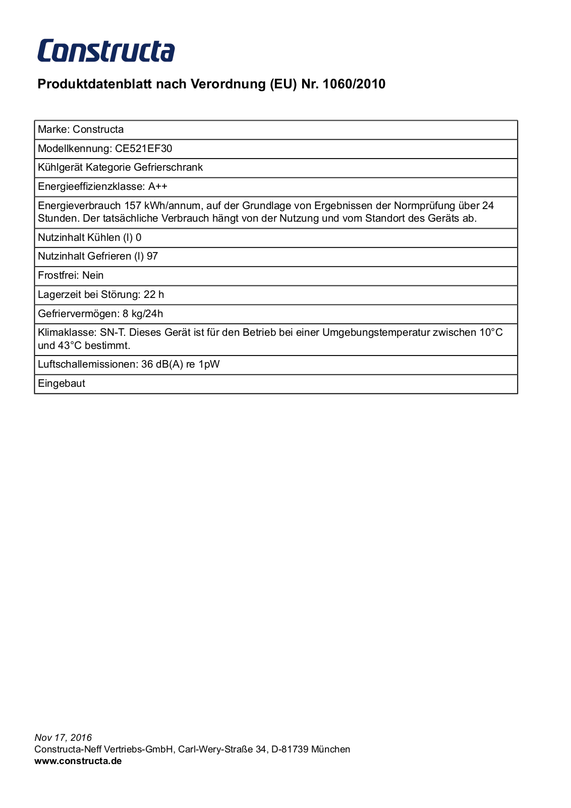 Constructa CE521EF30 User Manual