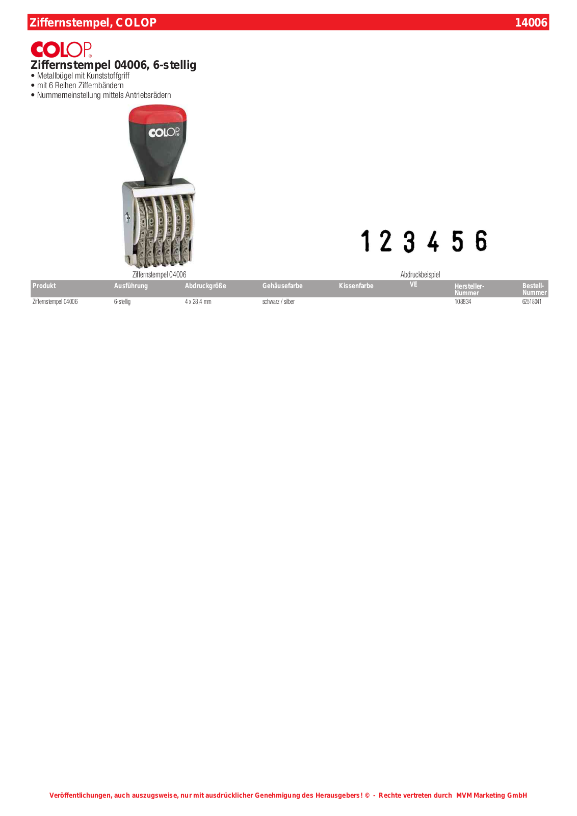 COLOP 04006 User Manual