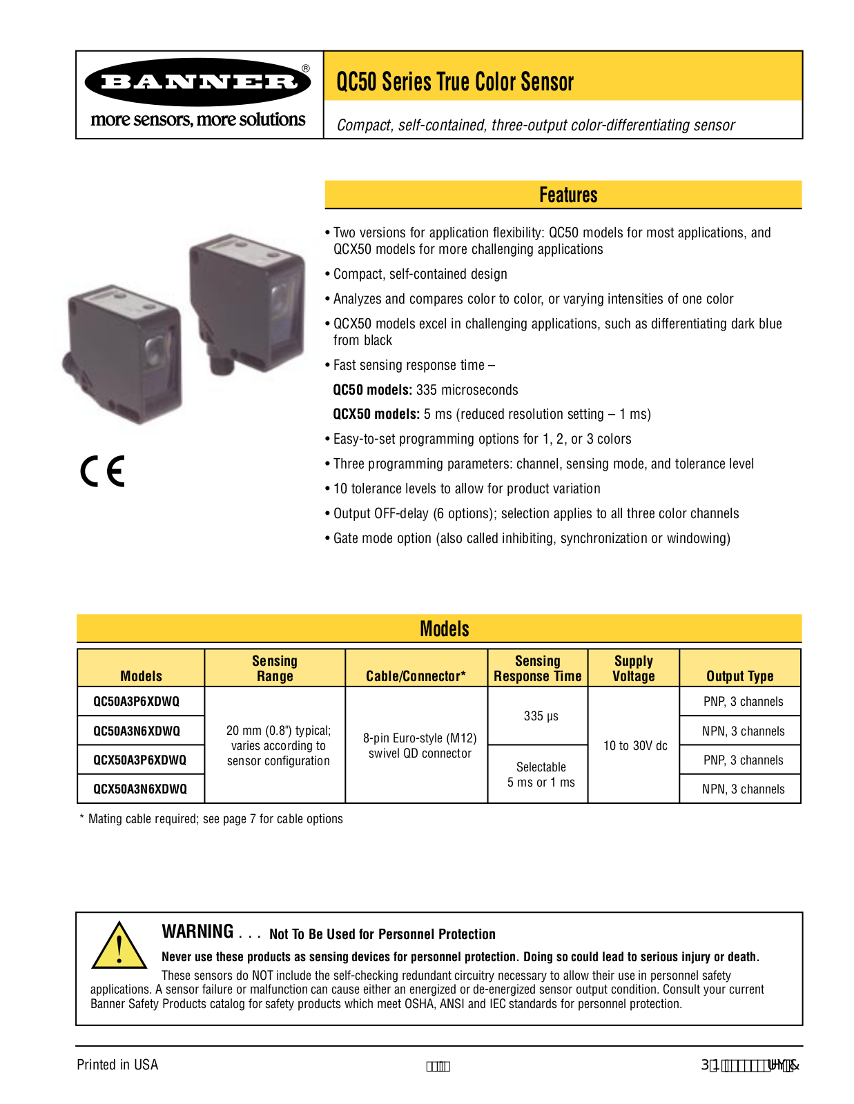 Banner QC50 User Manual