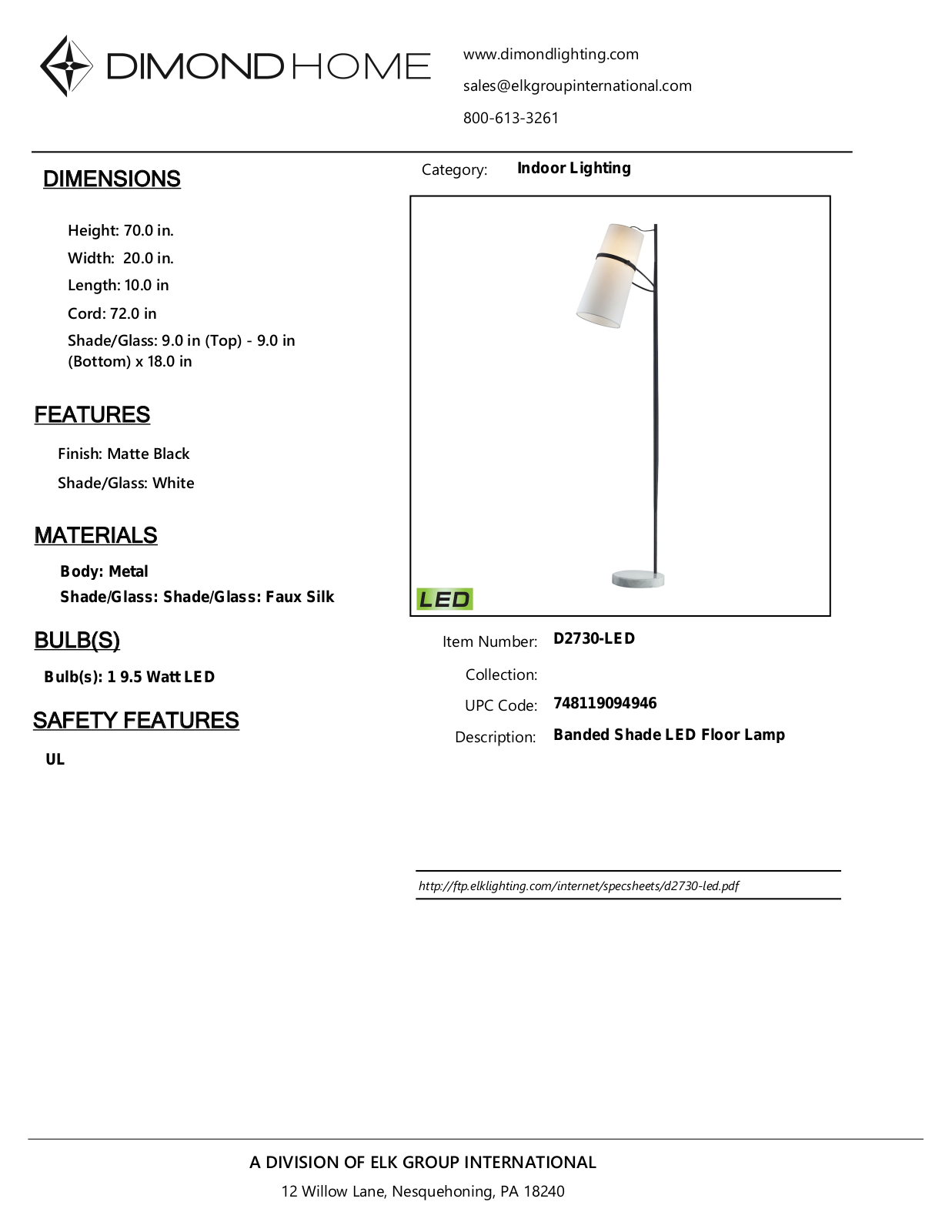 ELK Home D2730LED User Manual