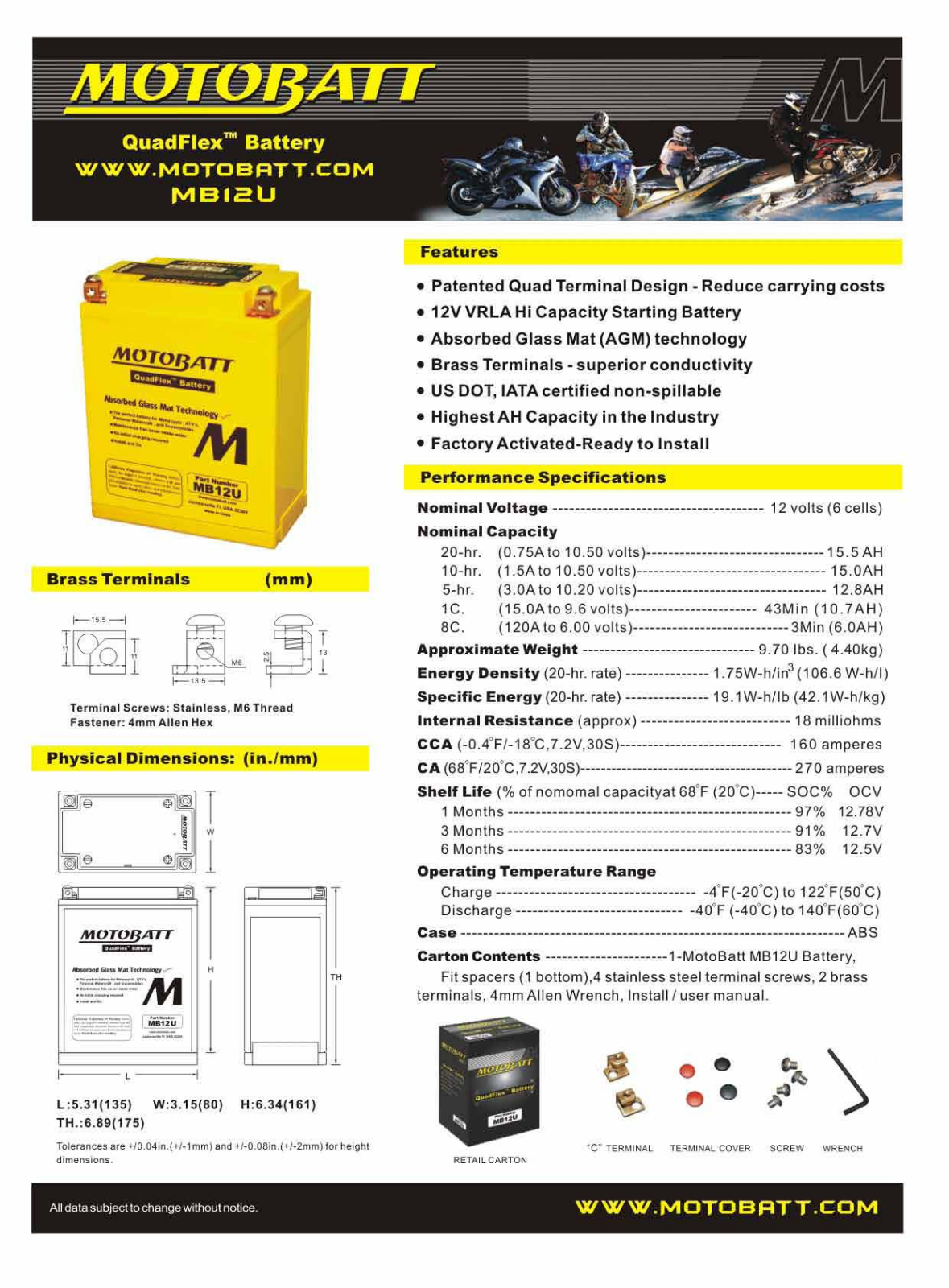 Motobatt MB12U Service Manual