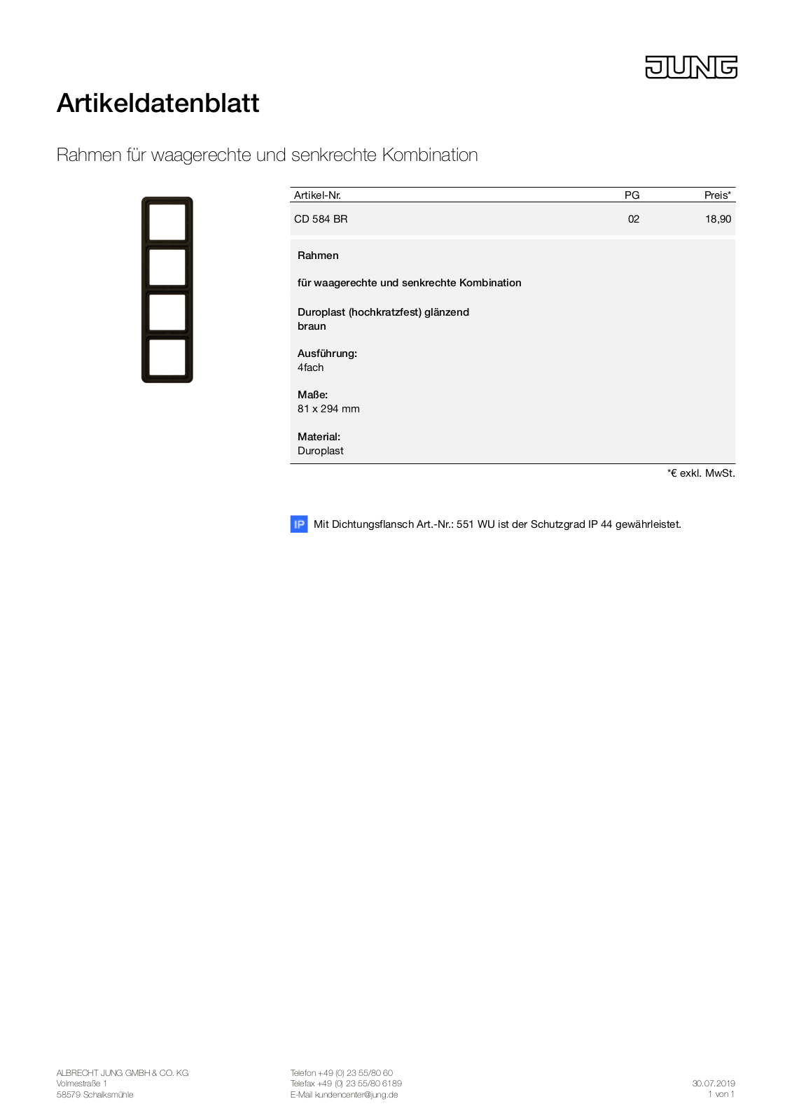 Jung CD 584 BR User Manual