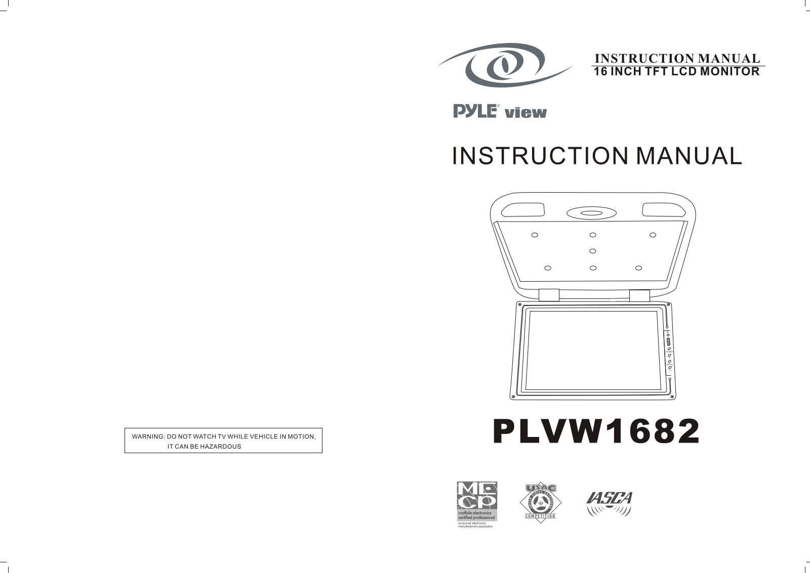 PYLE Audio PLVW1682 User Manual