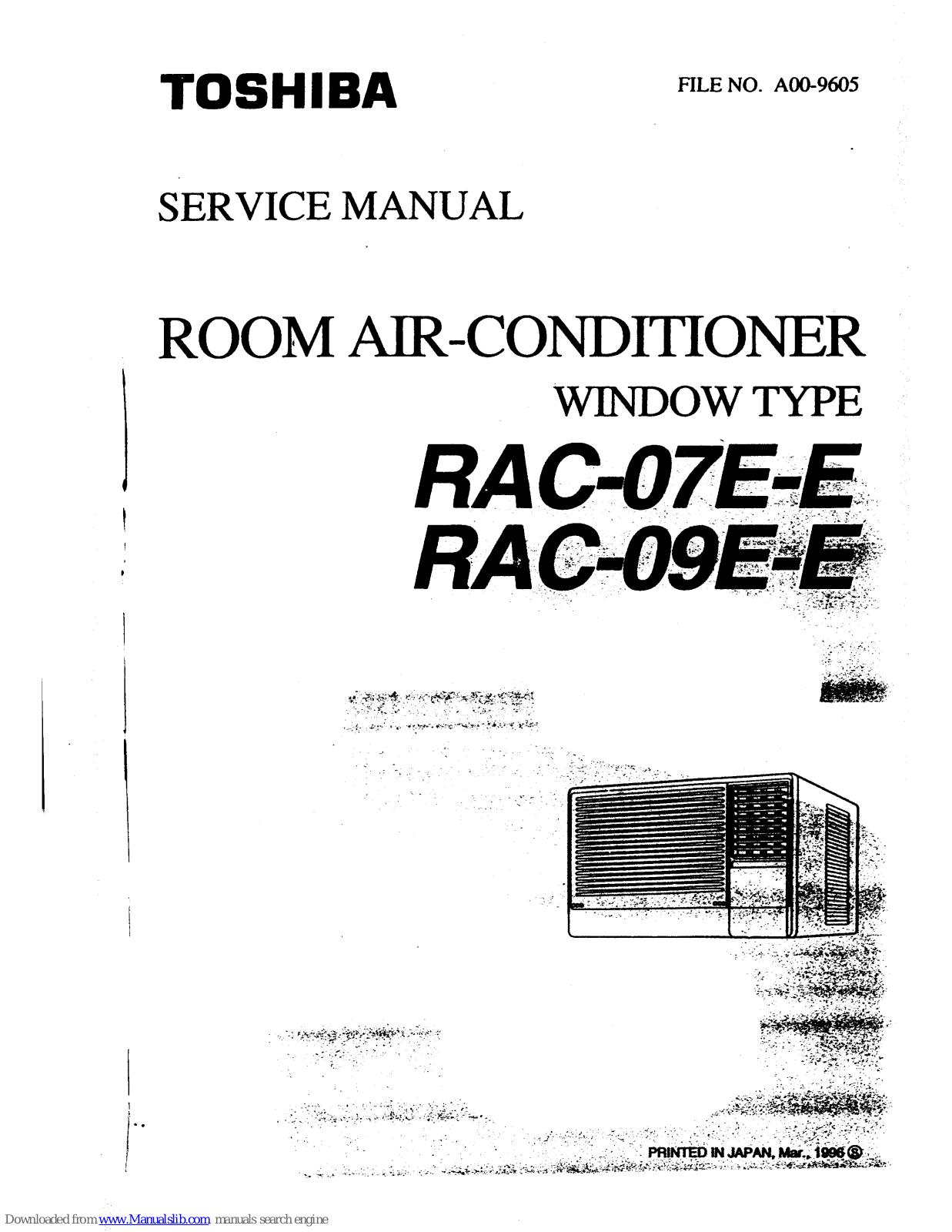 Toshiba RAC-07E-E, RAC-09E-E Service Manual