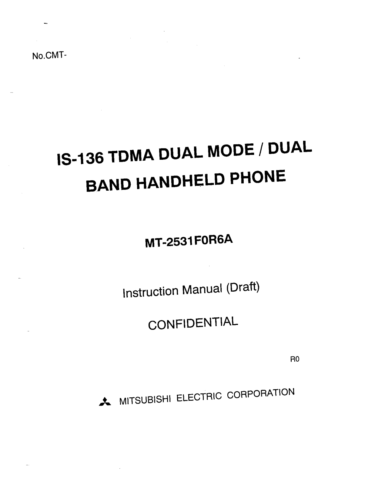 Mitsubishi Electric MT253XF0R6A User Manual