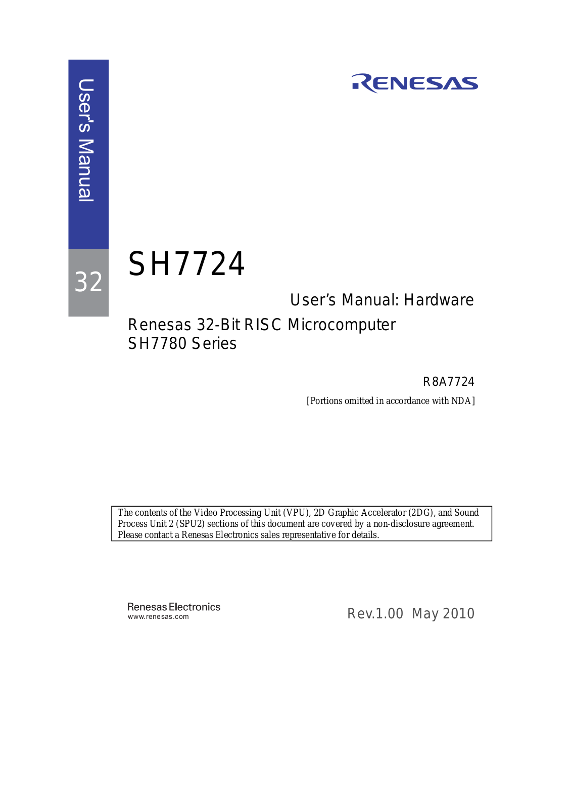 Renesas SH7724 User Manual