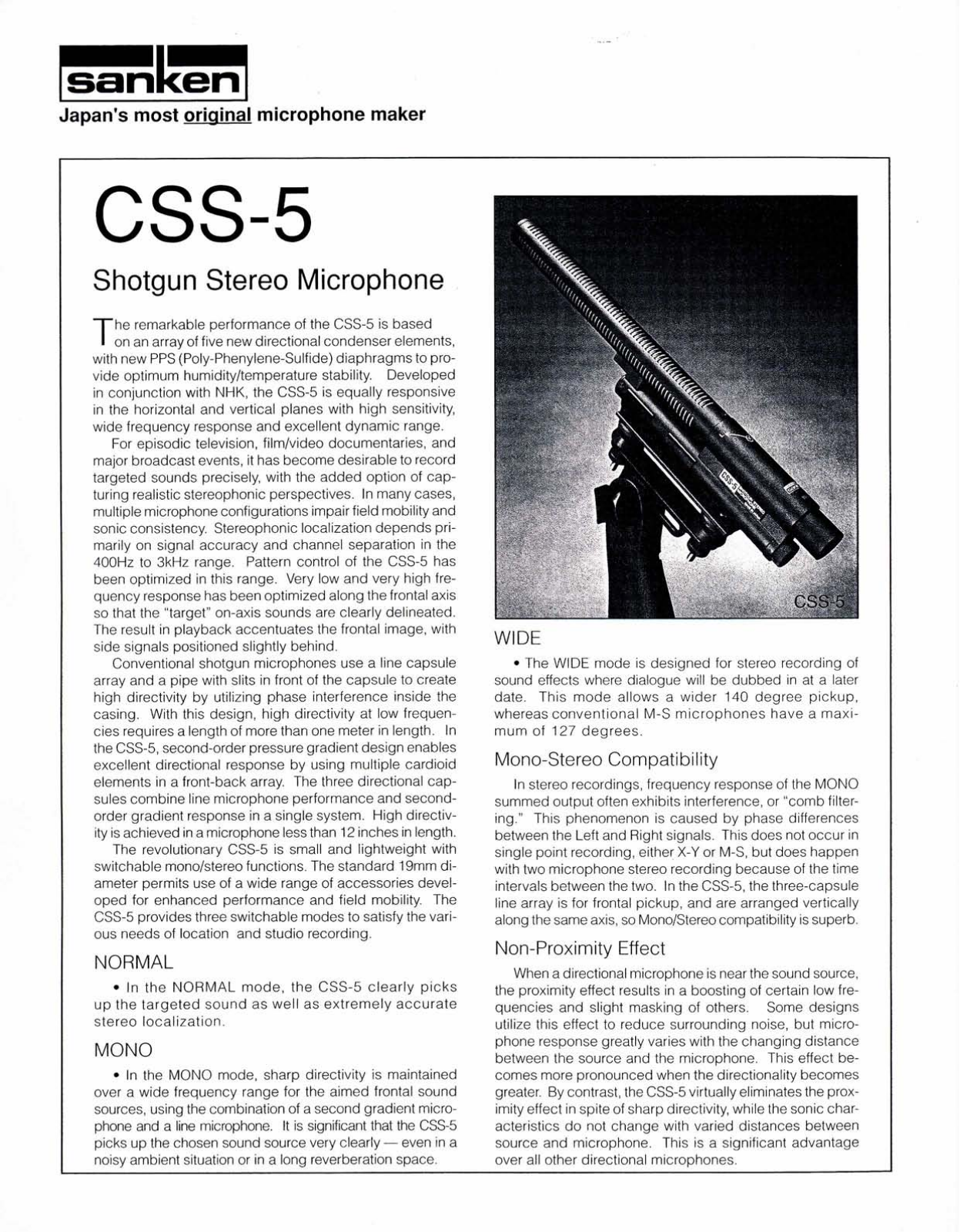 Sanken CSS5 Specification