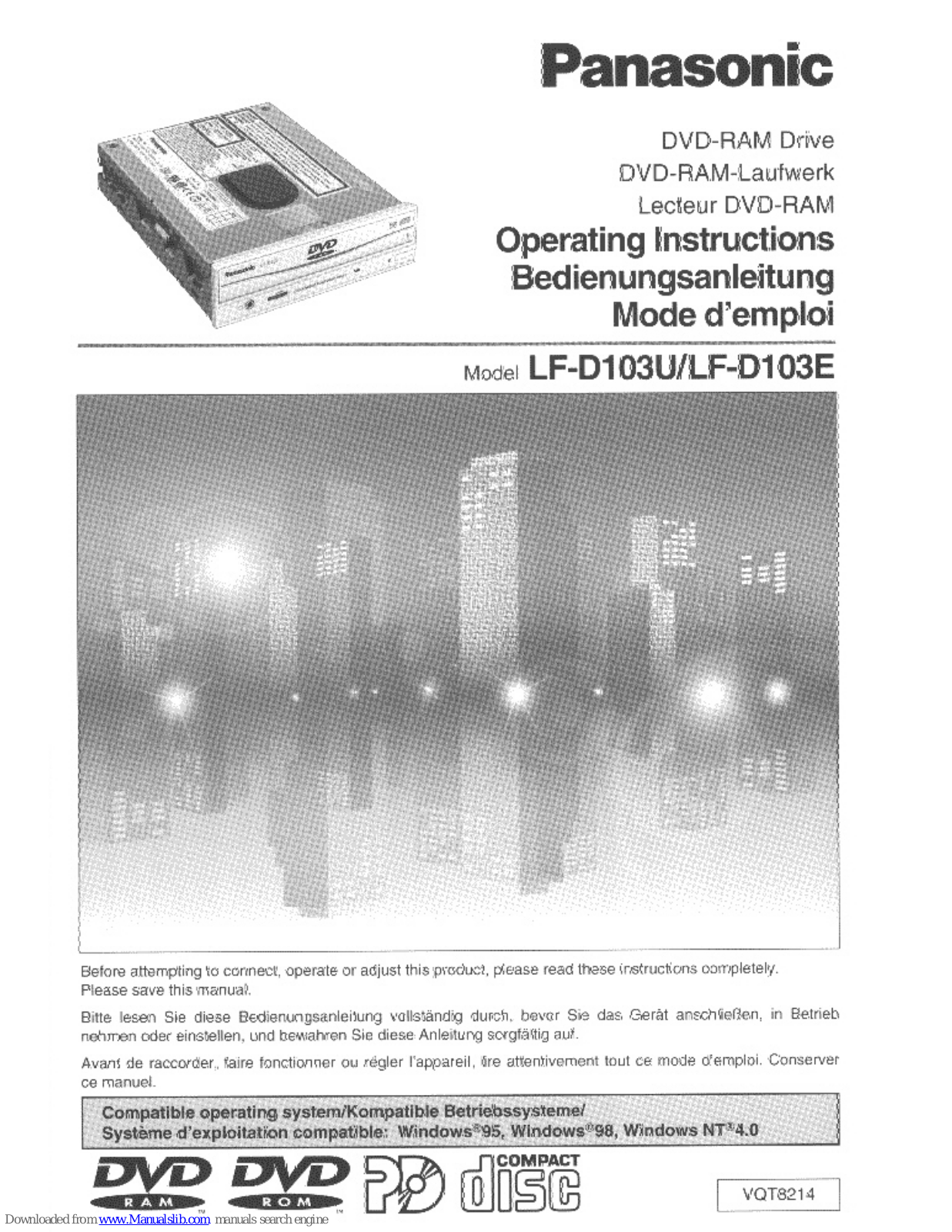 Panasonic LF-D103E, LF-D103U, FD103E, F8 - Toughbook - Core 2 Duo SP9300 User Manual