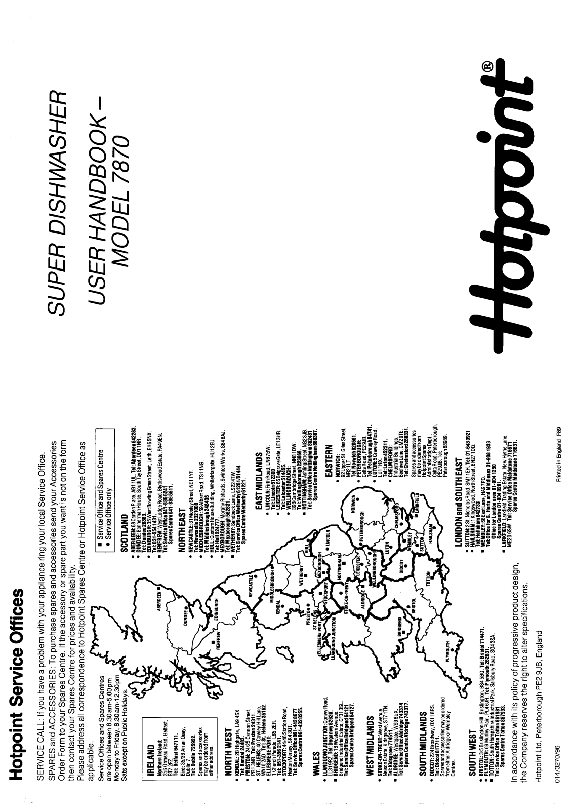 Hotpoint-Ariston HB7870 User Manual