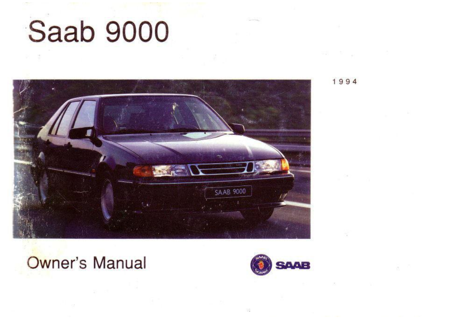 Saab 9000 1994 User Manual