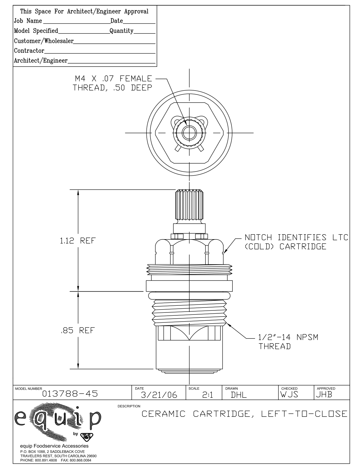 T & S Brass & Bronze Works 013788-45 General Manual