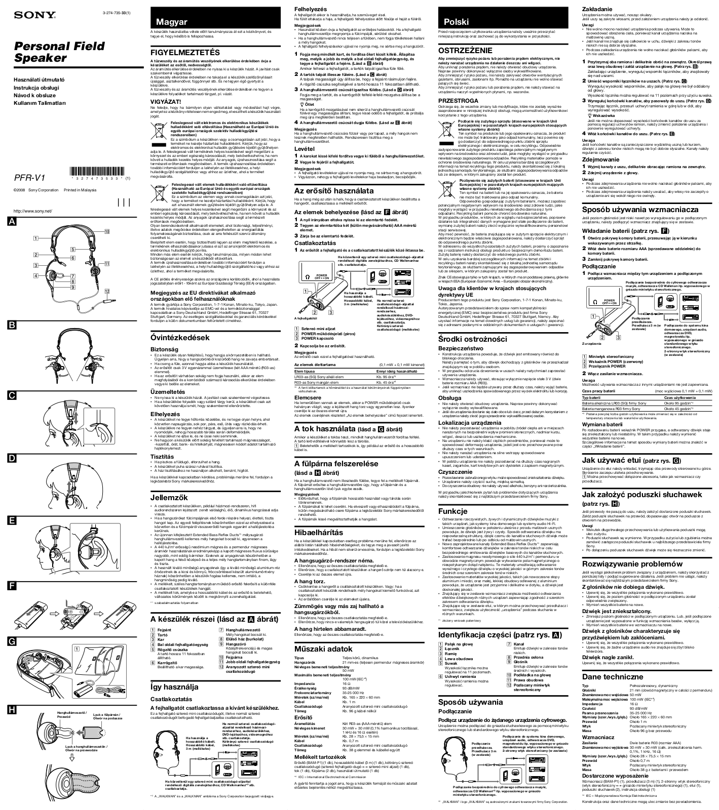 Sony PFR-V1 User Manual