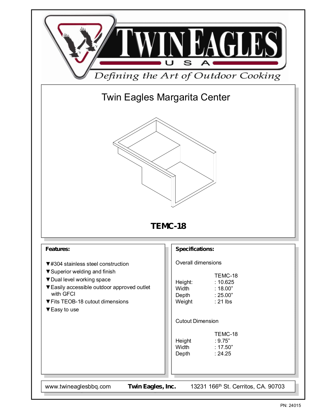 Twin Eagles TEMC18 Diagram