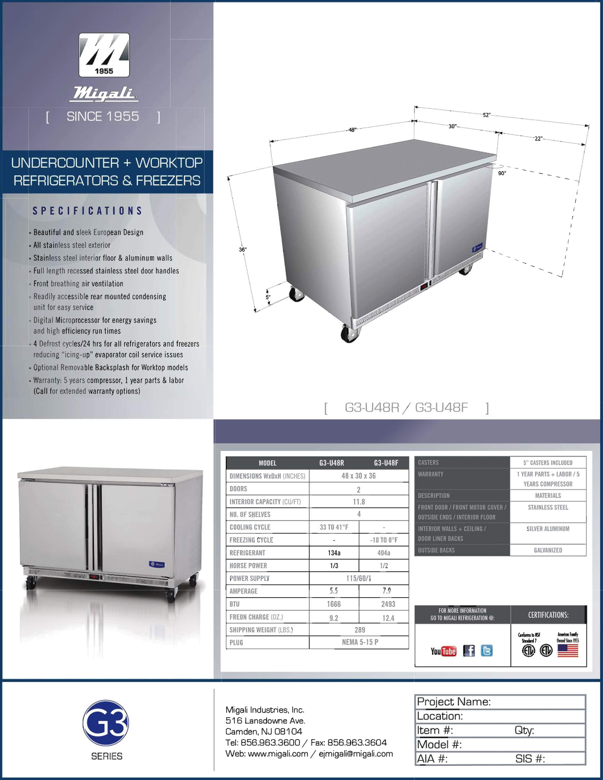 Migali G3-U48F User Manual