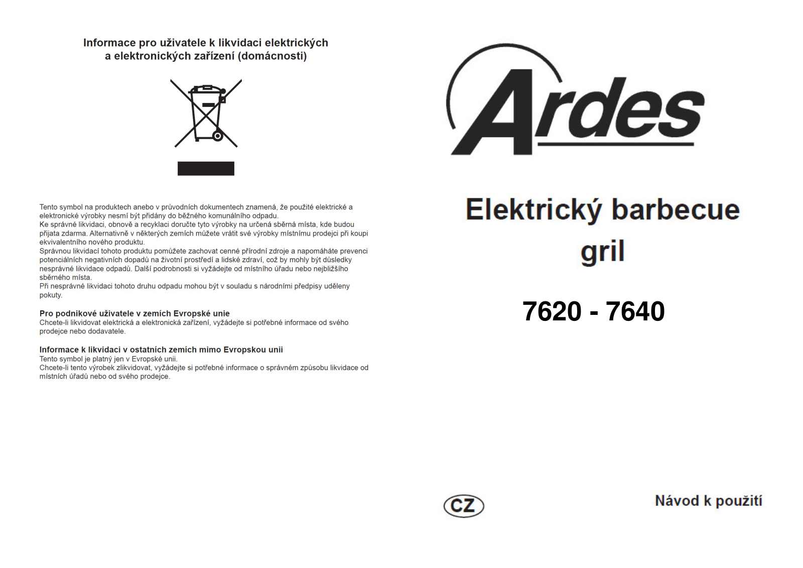 Ardes 7640 User Manual