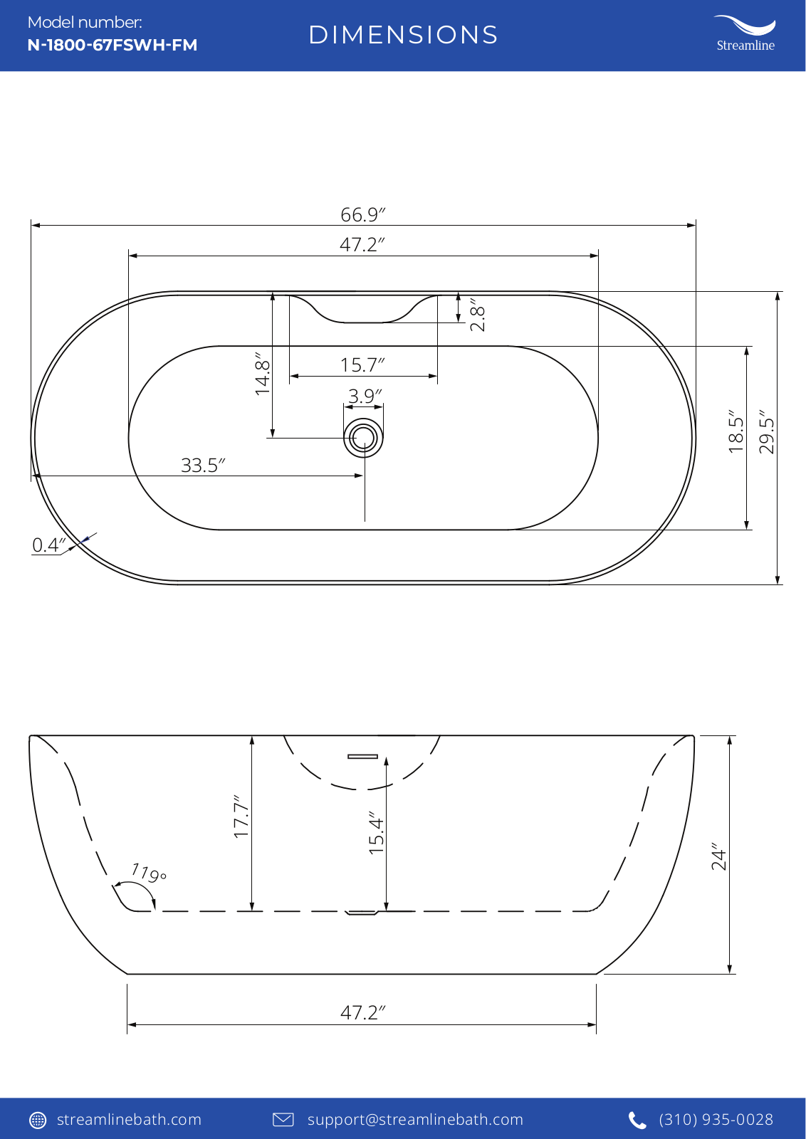 Streamline Bath SLBH4967 Specifications - ManualMachine.com