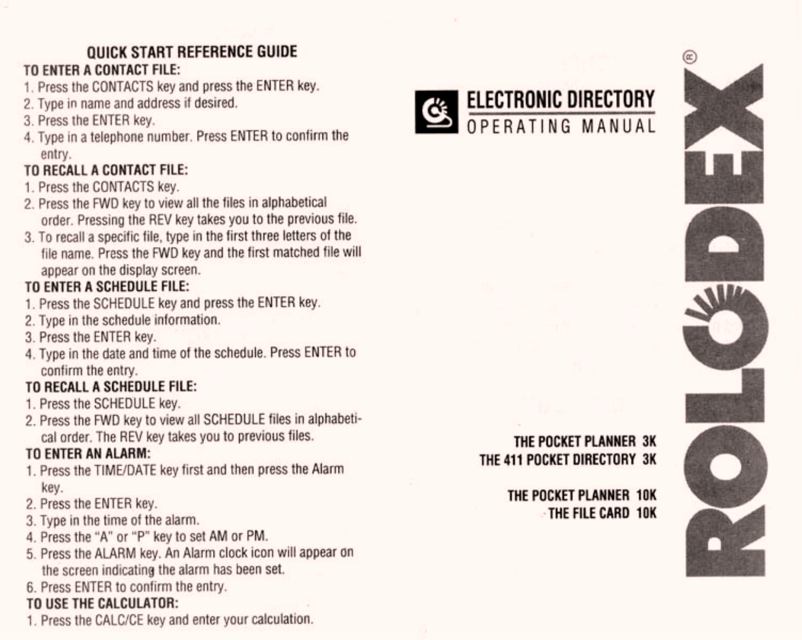 Rolodex electronics RPP-300 User Manual