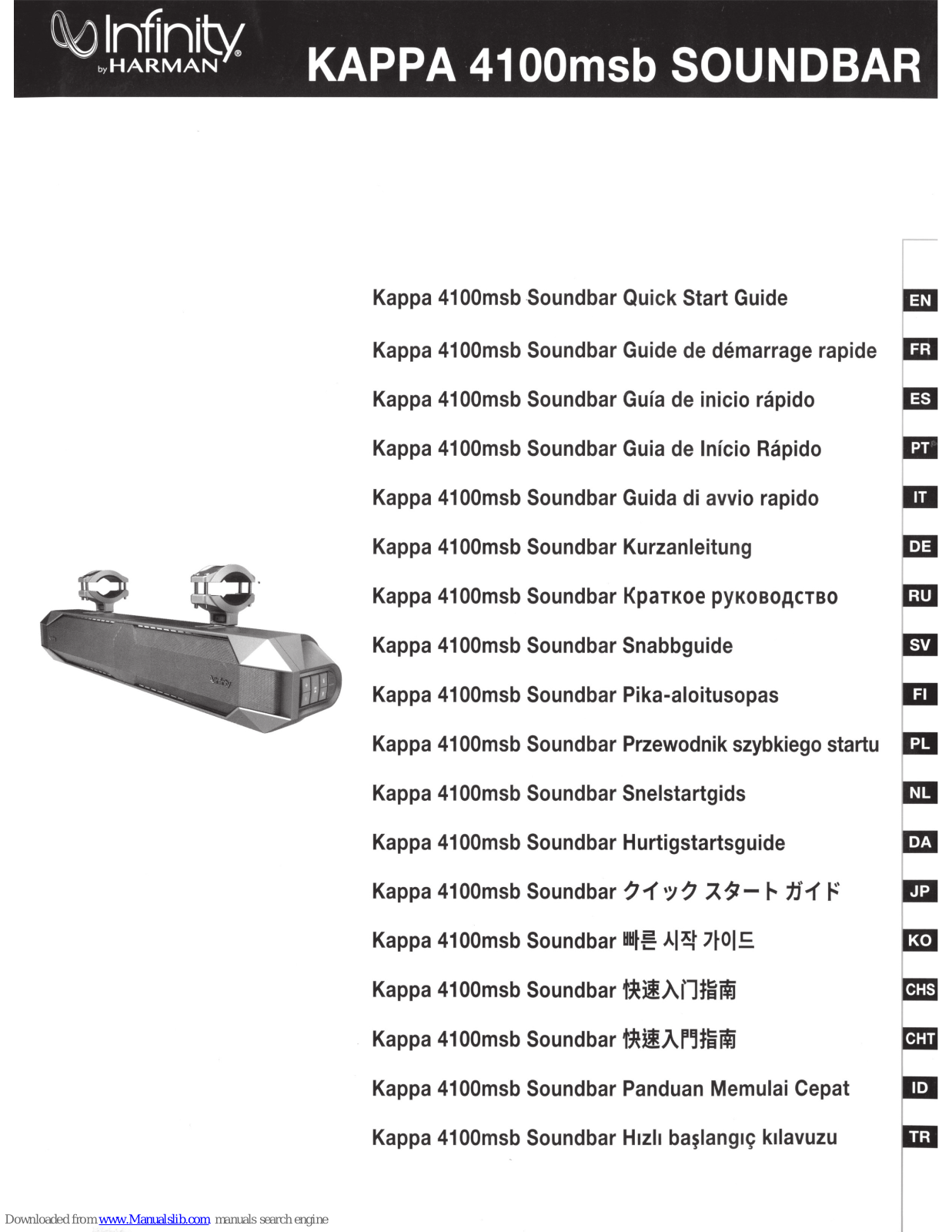 Infinity Kappa 4100msb Quick Start Manual - ManualMachine.com