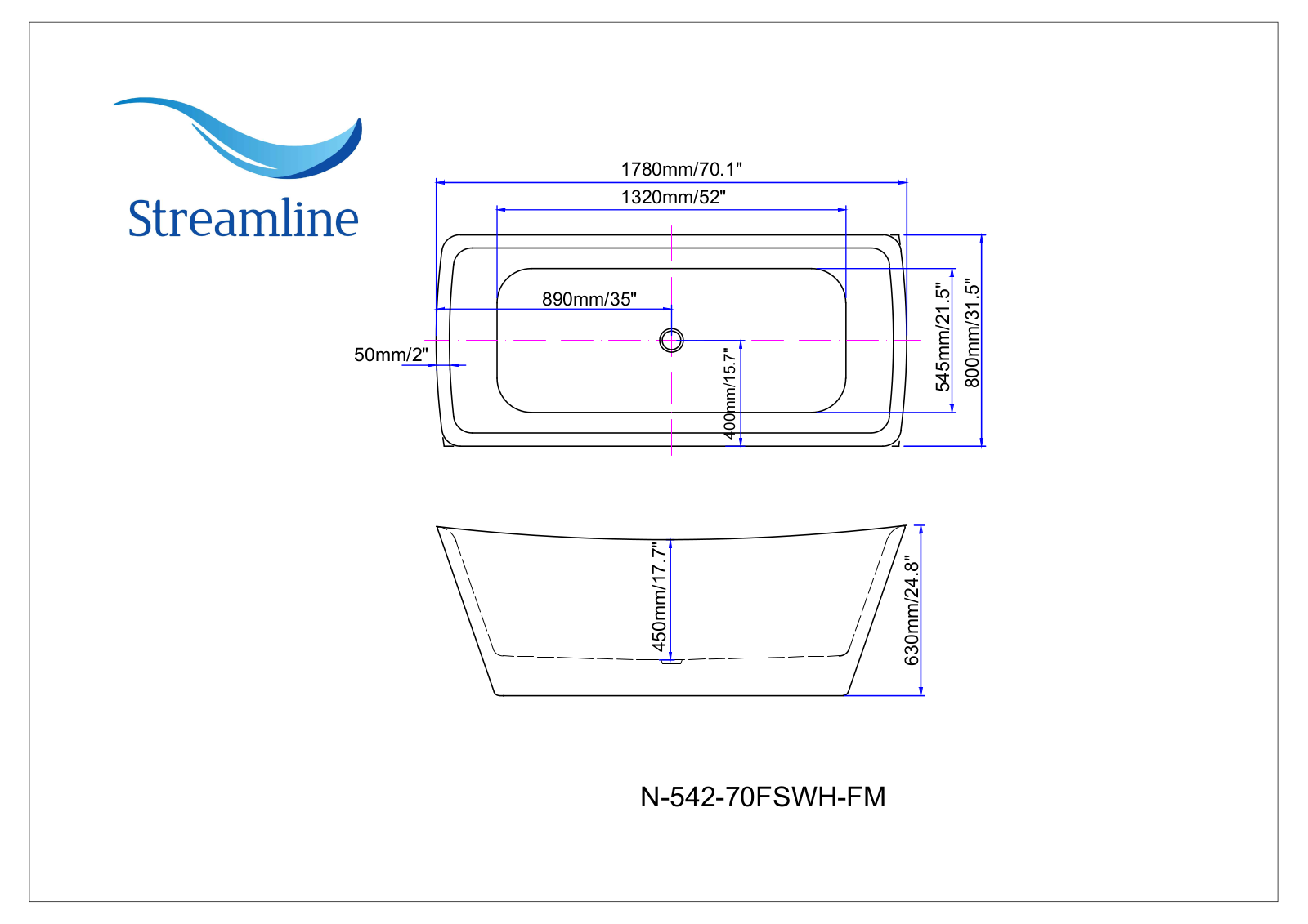 Streamline N54270FSWHFM Specifications