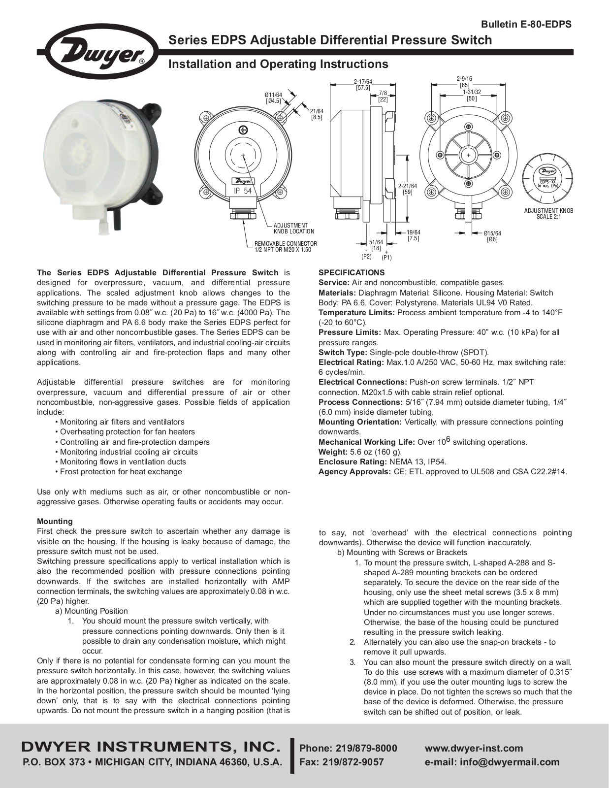 Dwyer EDPS User Manual