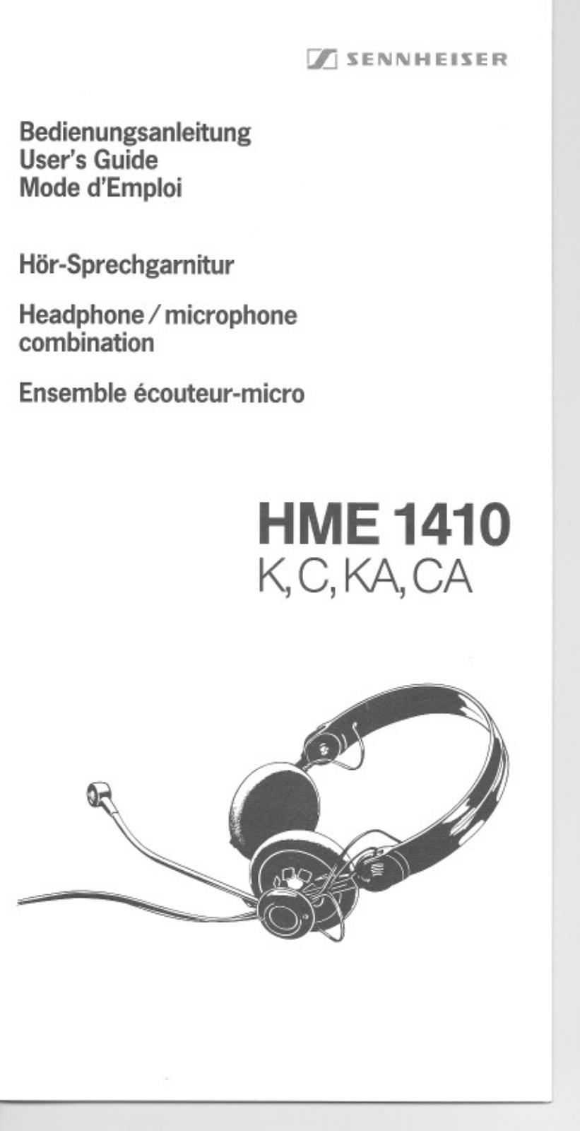 Sennheiser HME 1410 C, HME 1410 KA, HME 1410 CA User Manual