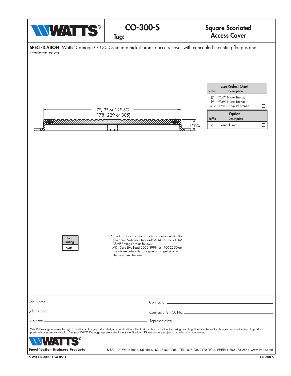 Watts CO-300-S User Manual