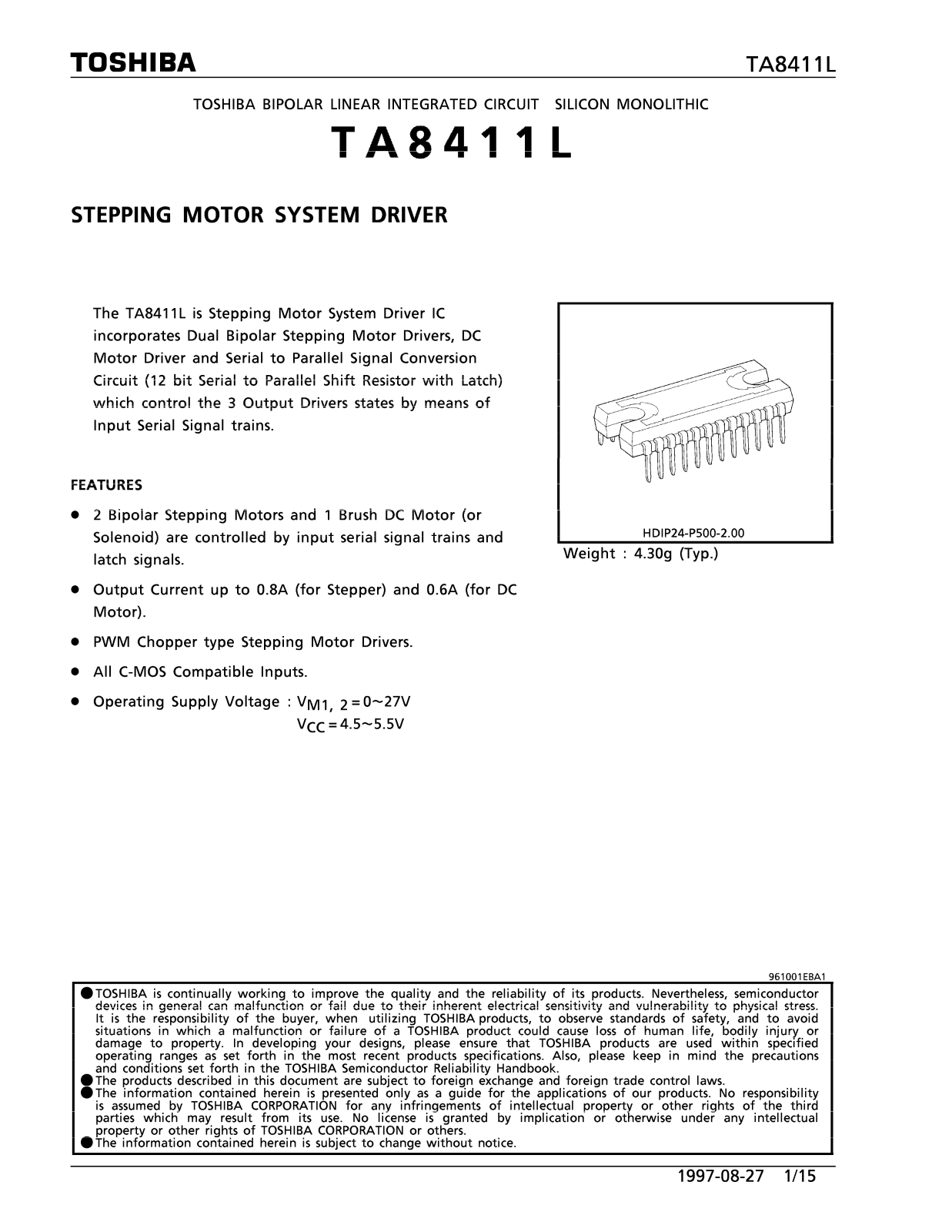 Toshiba TA8411L Datasheet