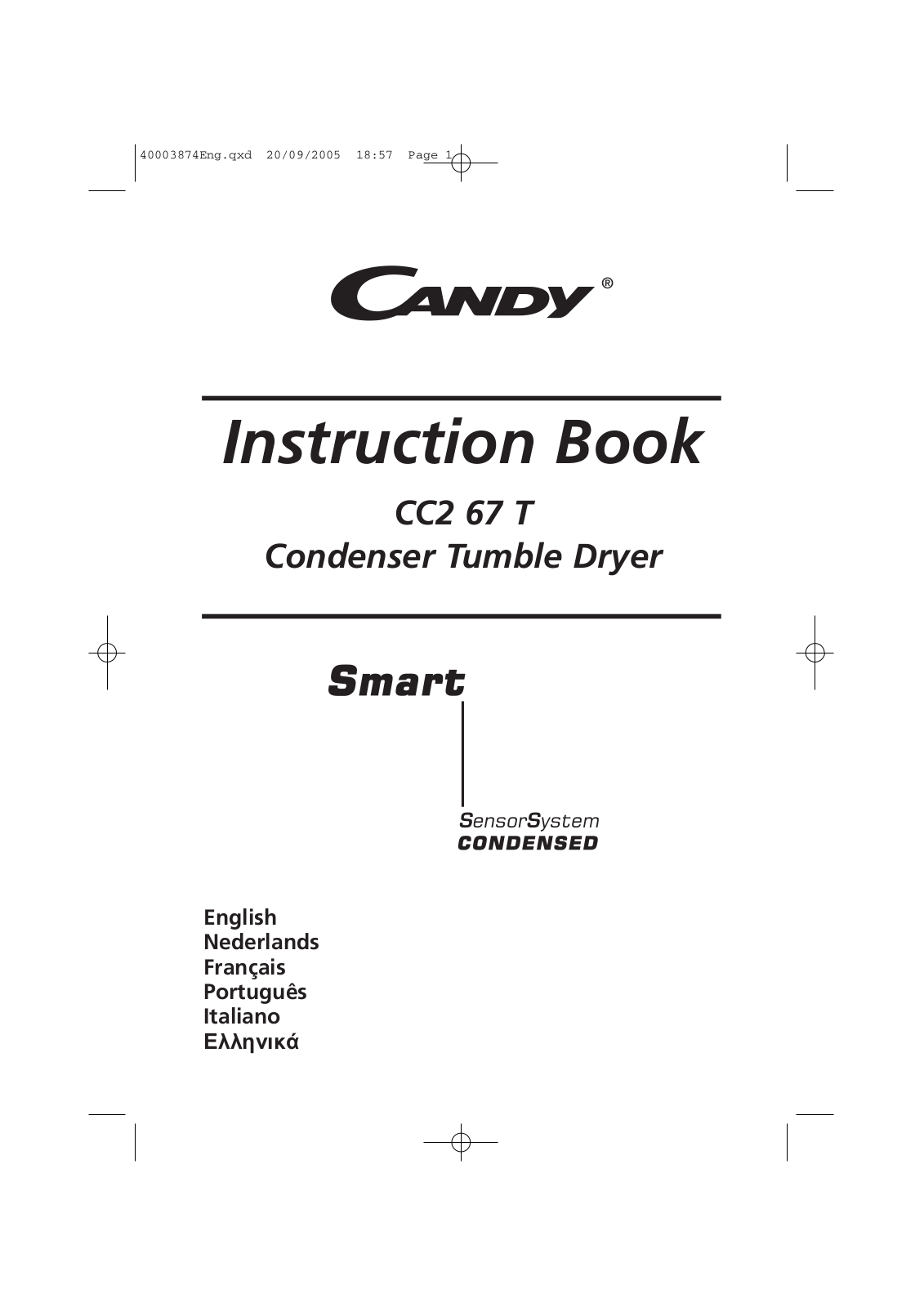 Candy CC2 67T-01S User Manual