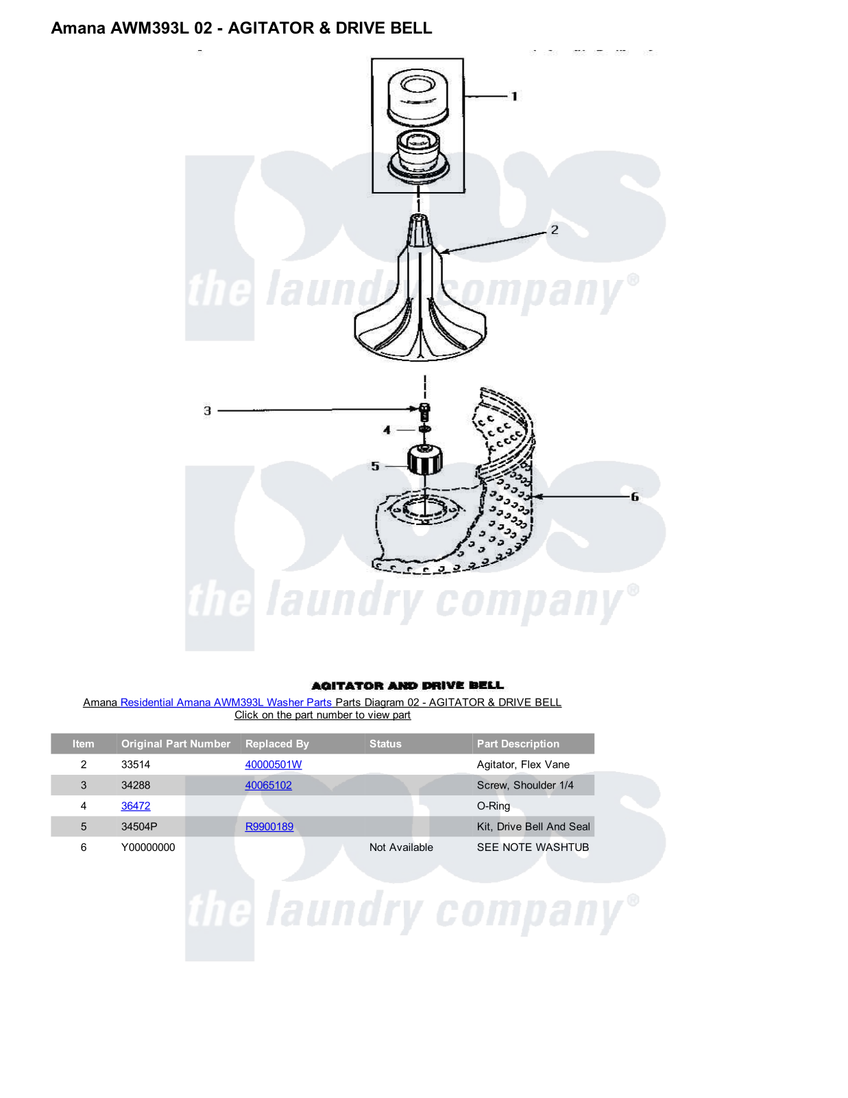 Amana AWM393L Parts Diagram