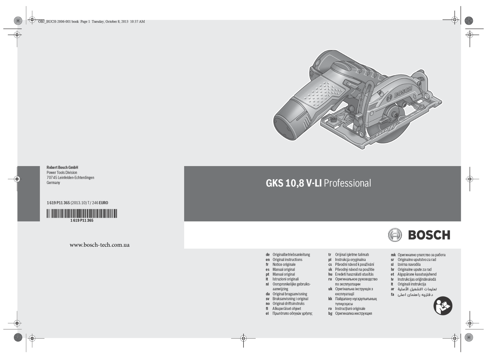 Bosch GKS 10,8 V-LI User manual