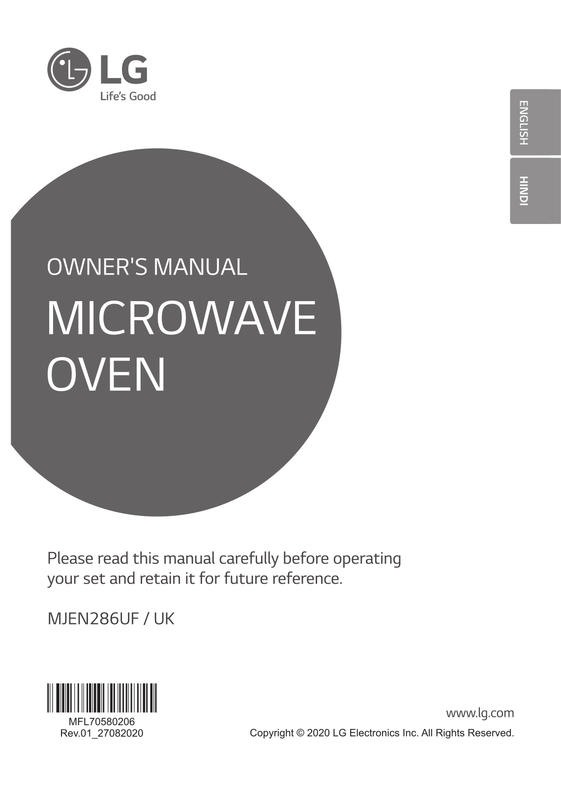 LG MJEN286UF Owner’s Manual