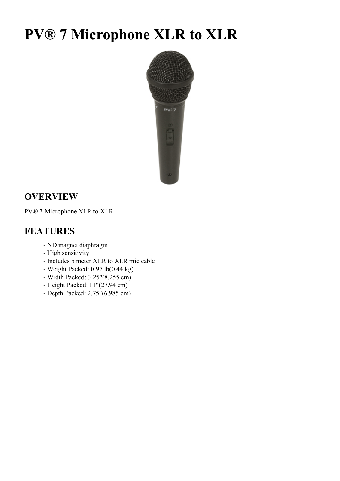 Peavey PV 7 User guide - ManualMachine.com