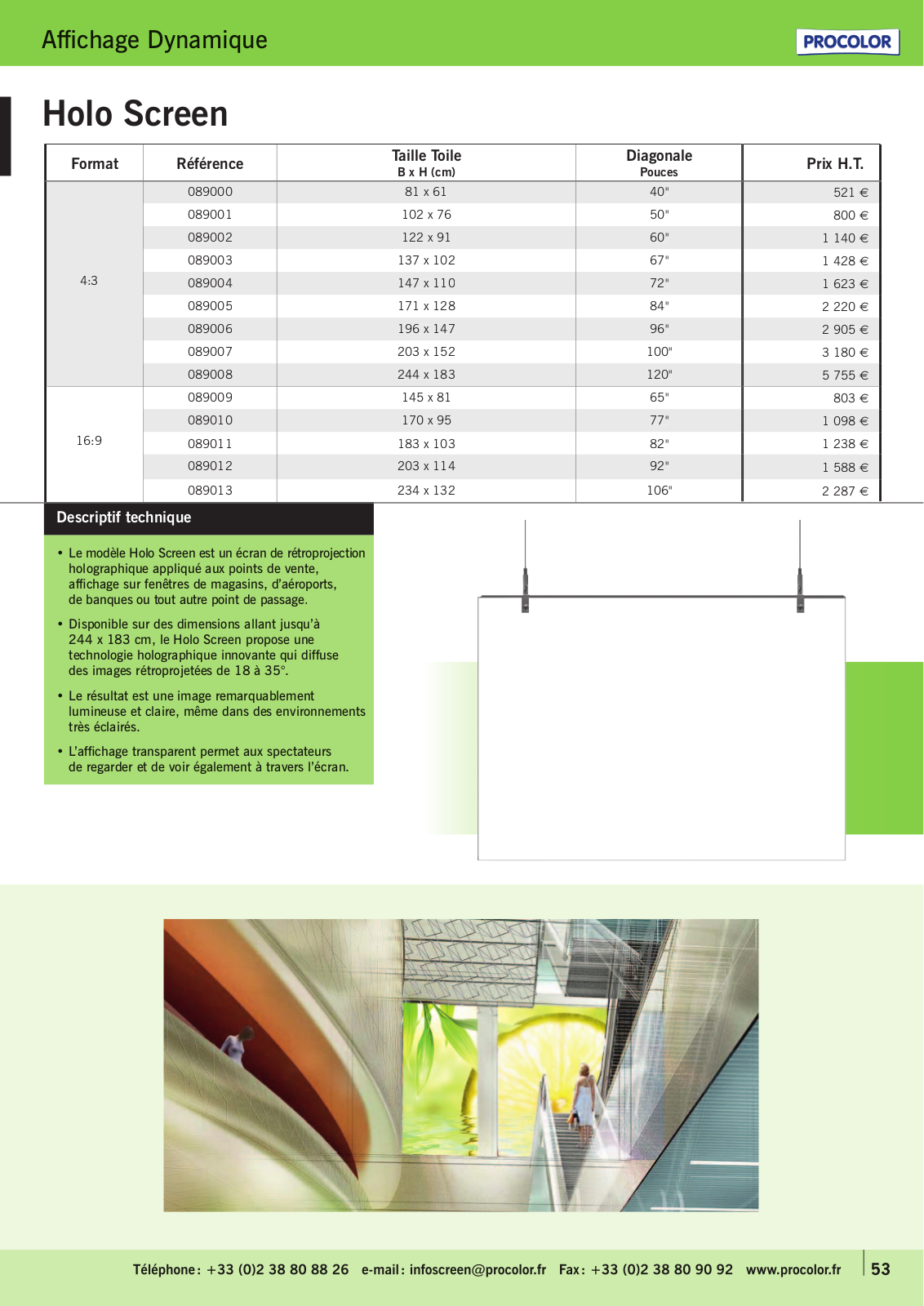 Procolor HOLO SCREEN PRODUCT SHEET - ManualMachine.com