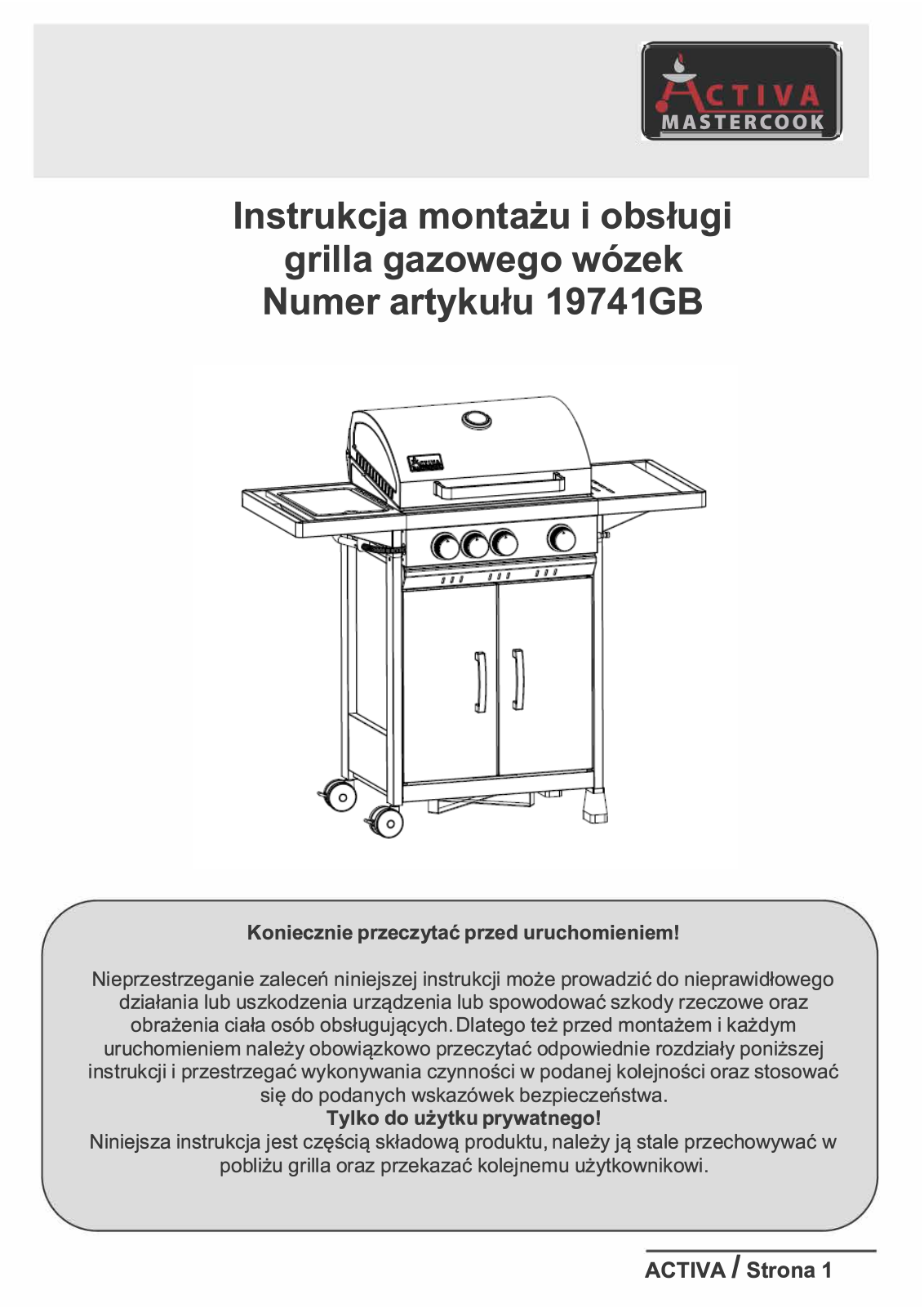 ACTIVA 19741GB User guide - ManualMachine.com