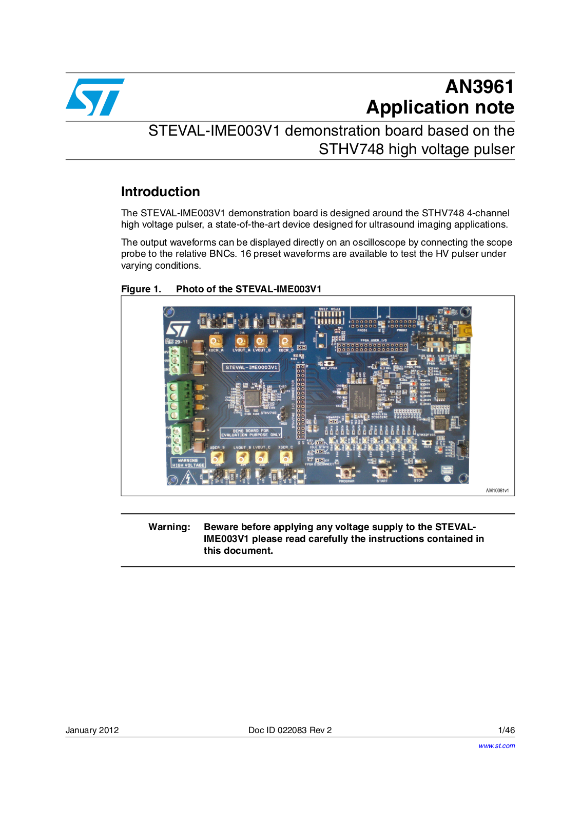 ST AN3961 APPLICATION NOTE