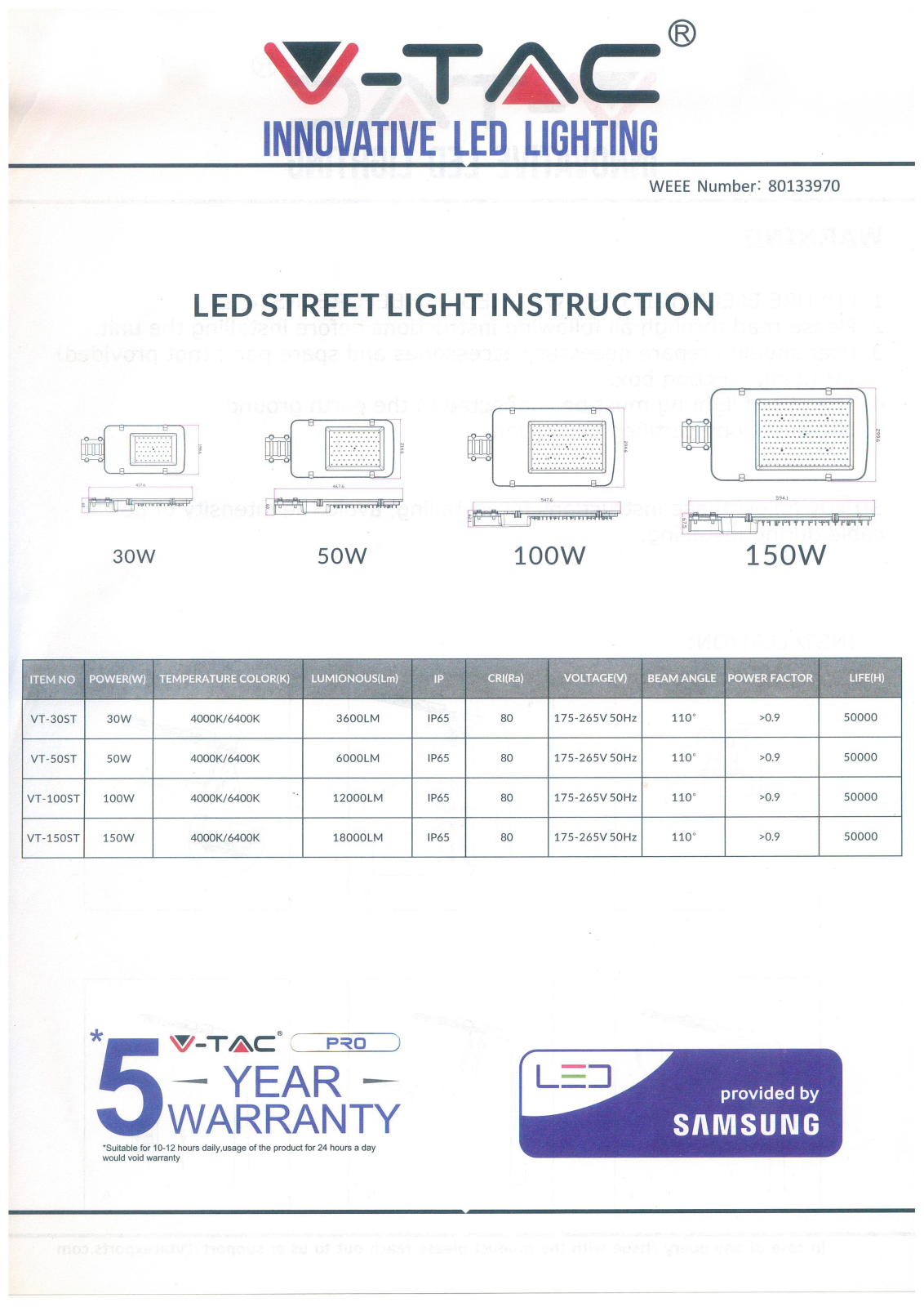 V-TAC VT-530 Instructions - ManualMachine.com