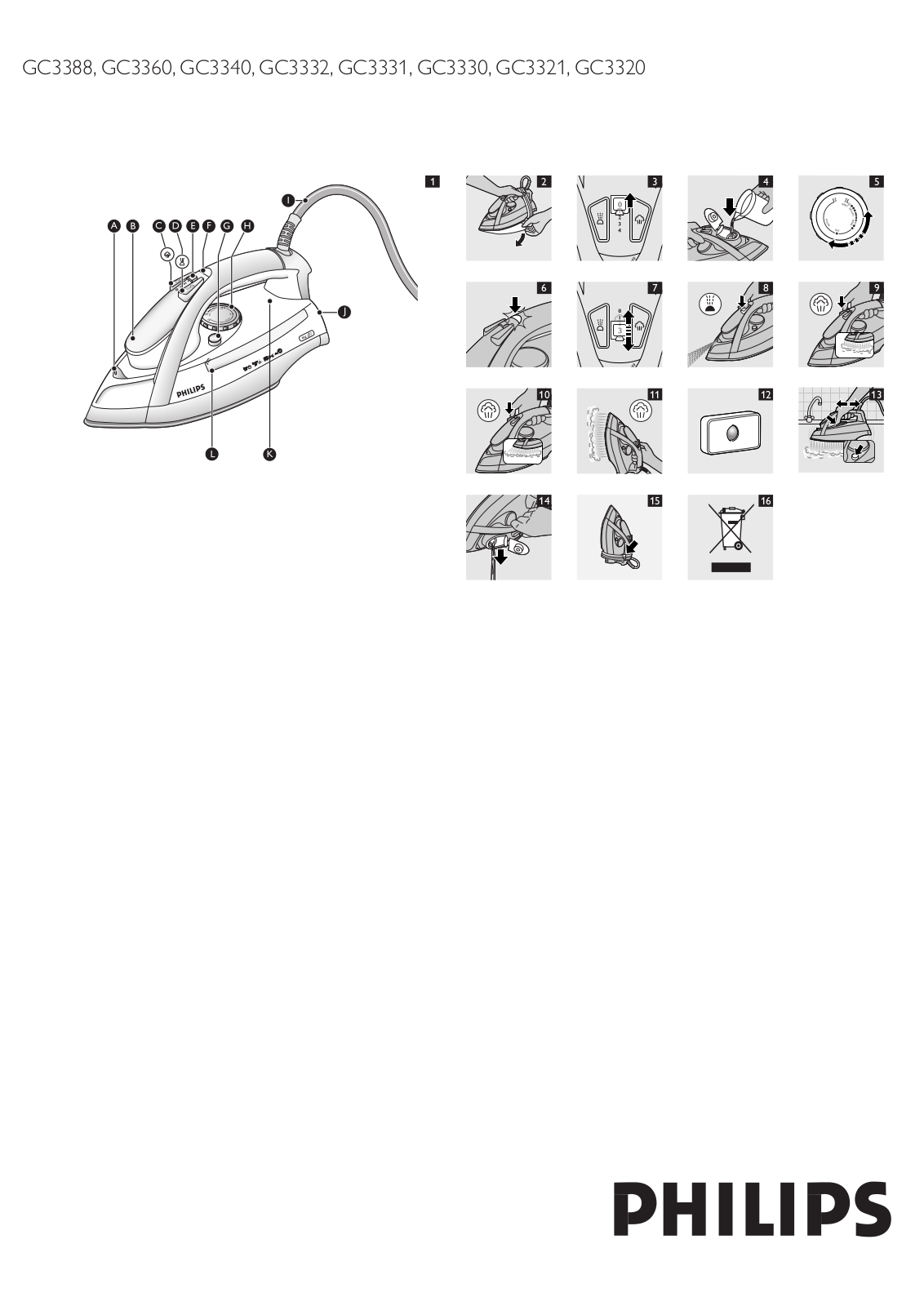 Philips GC3388, GC3360, GC3340, GC3332, GC3331 User Manual