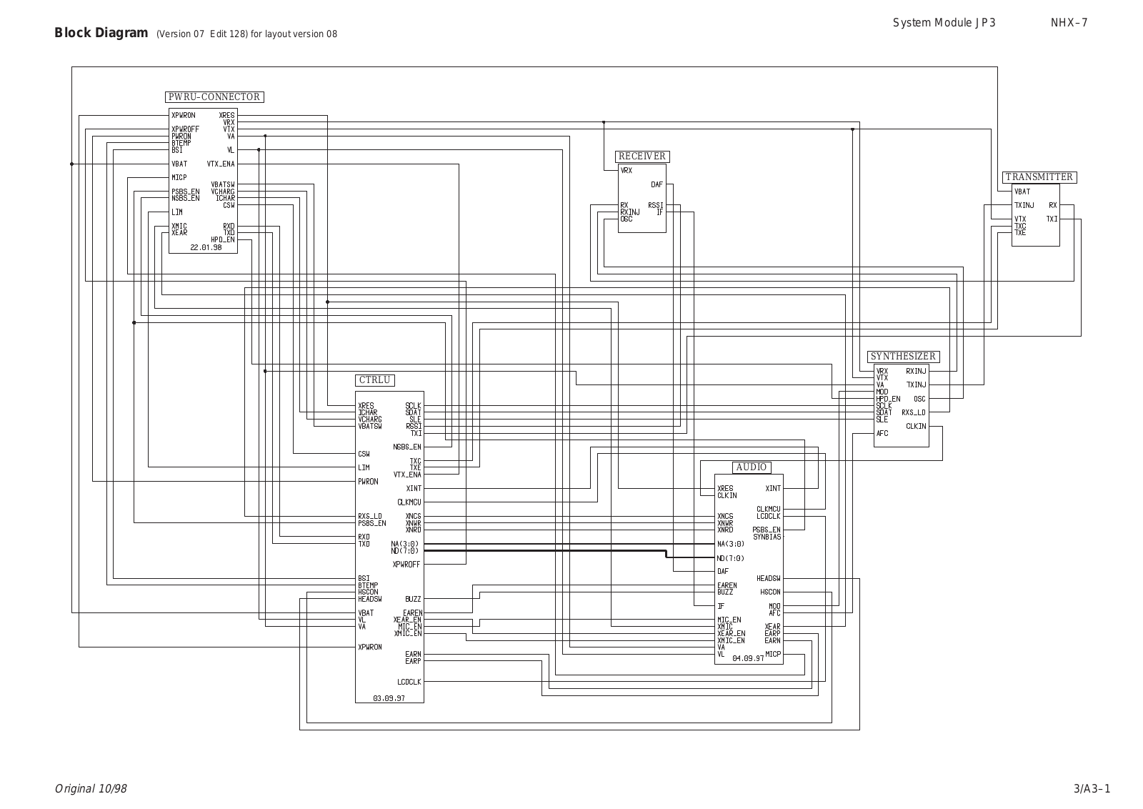 Nokia Ringo3 Circuit Diagram of System Blocks