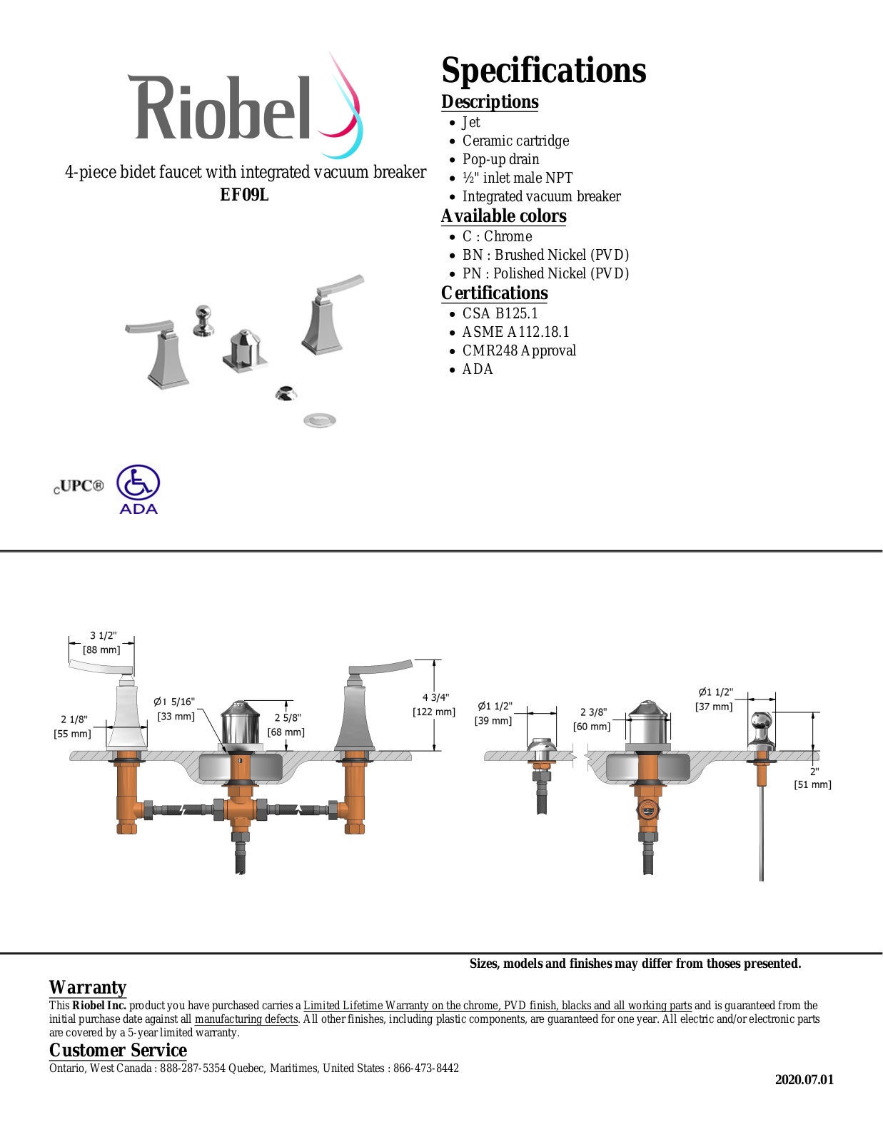Riobel EF09LPN Specifications - ManualMachine.com