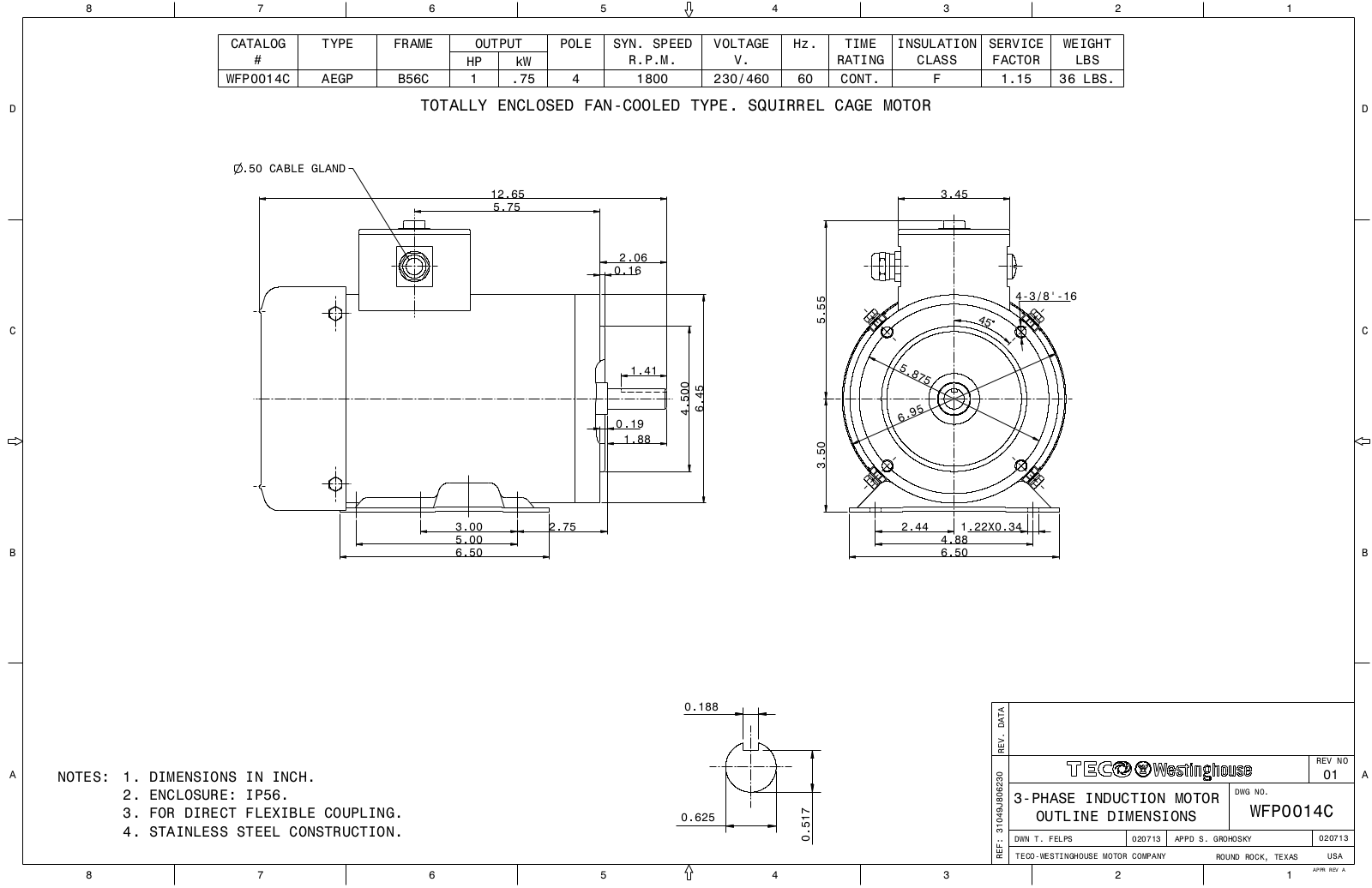 Teco WFP0014C Reference Drawing