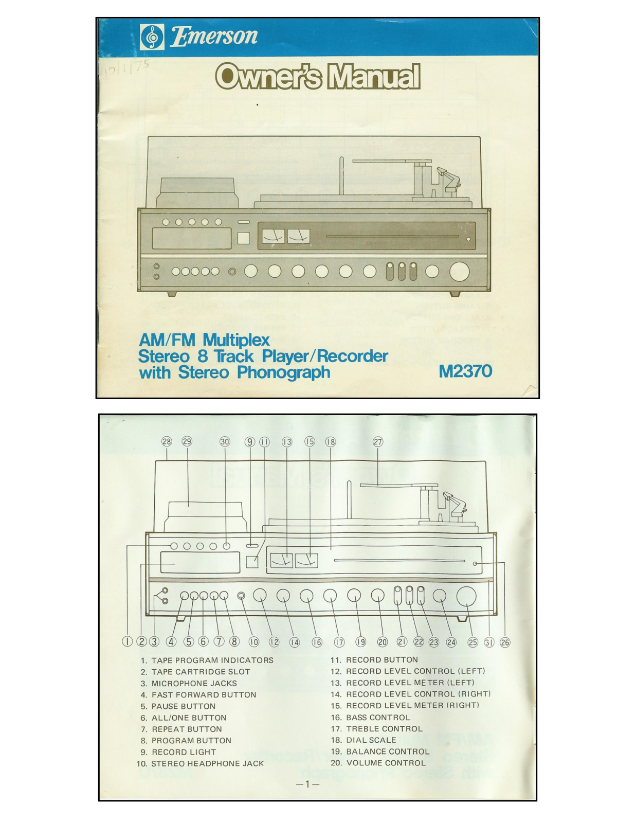 Emerson M2370 User Manual