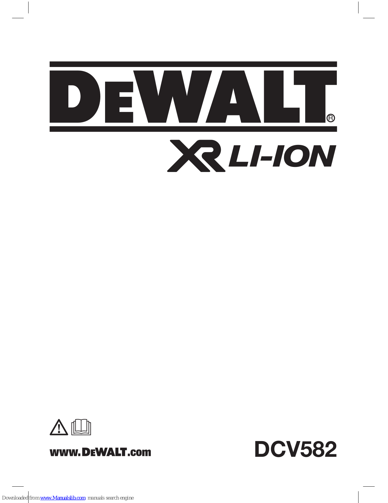 DeWalt DCV582 Original Instructions Manual