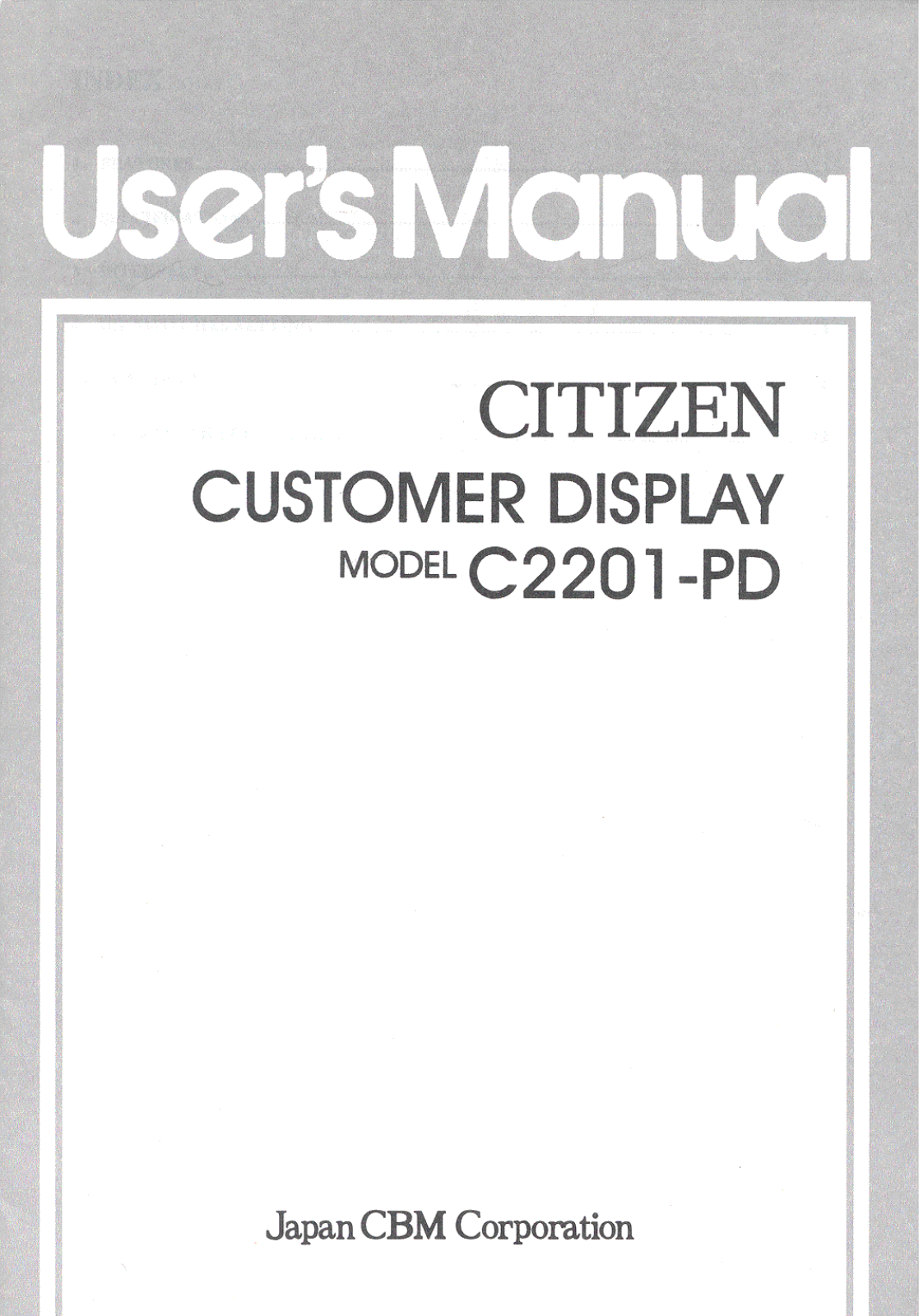 Citizen C2201-PD User Manual