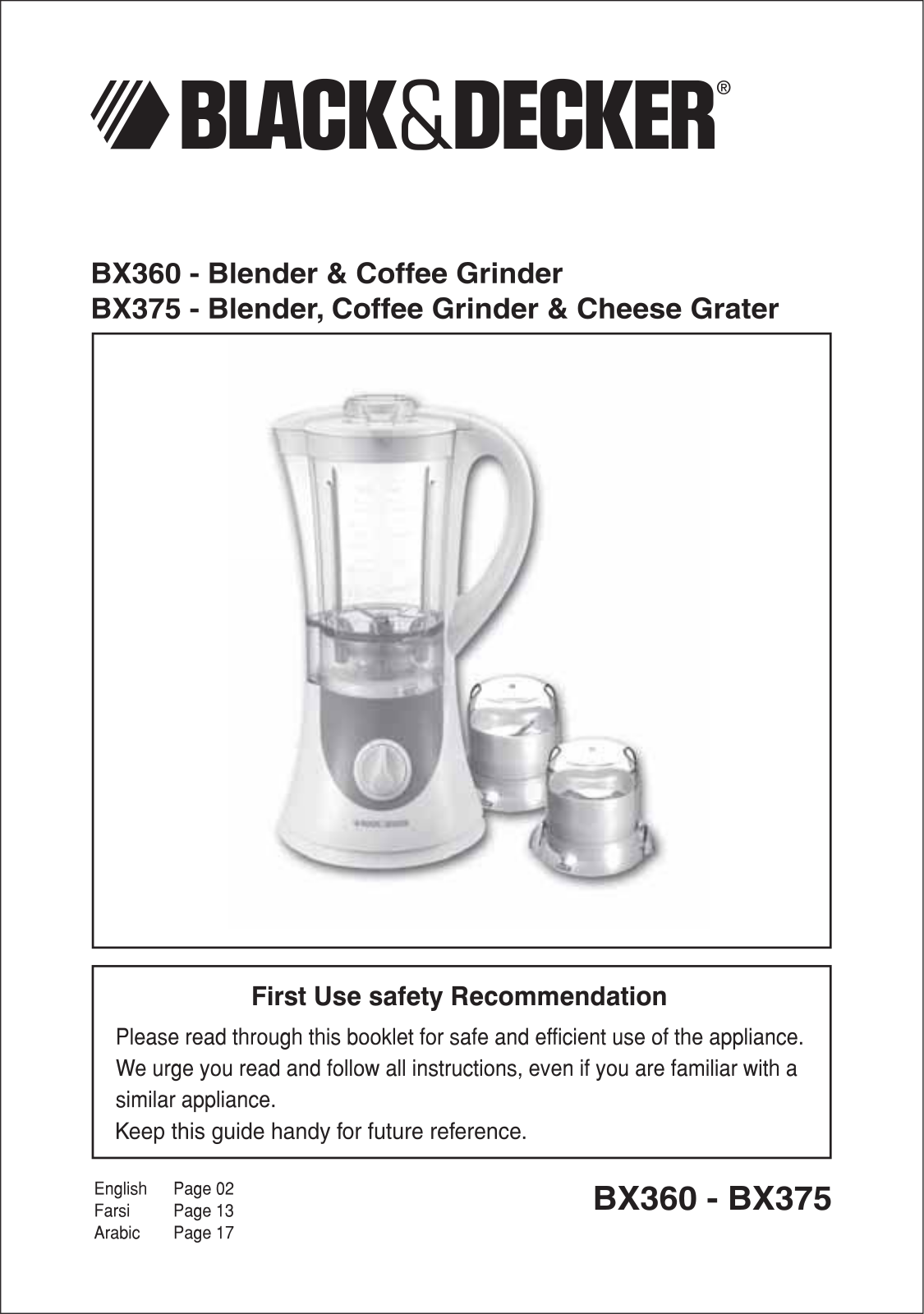 Black & Decker BX360, BX375 User Manual