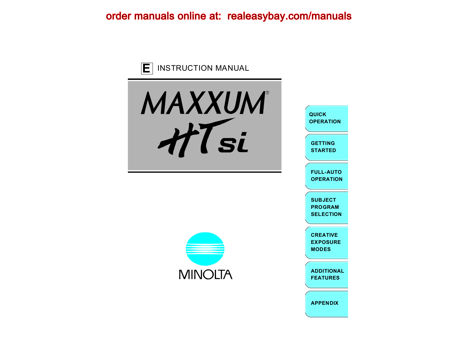 Minolta MAXXUM HTSI instruction Manual