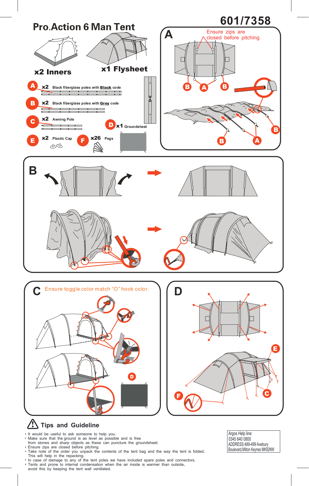 ProAction 601-7358 Instruction manual