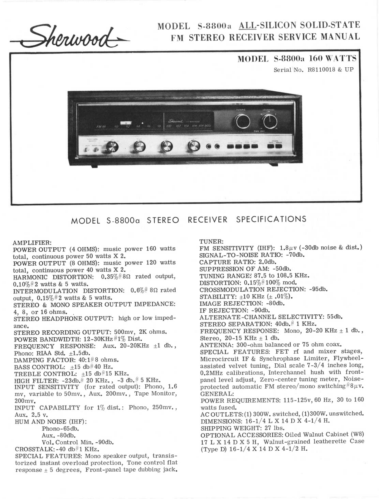 Sherwood S-8800A Service Manual