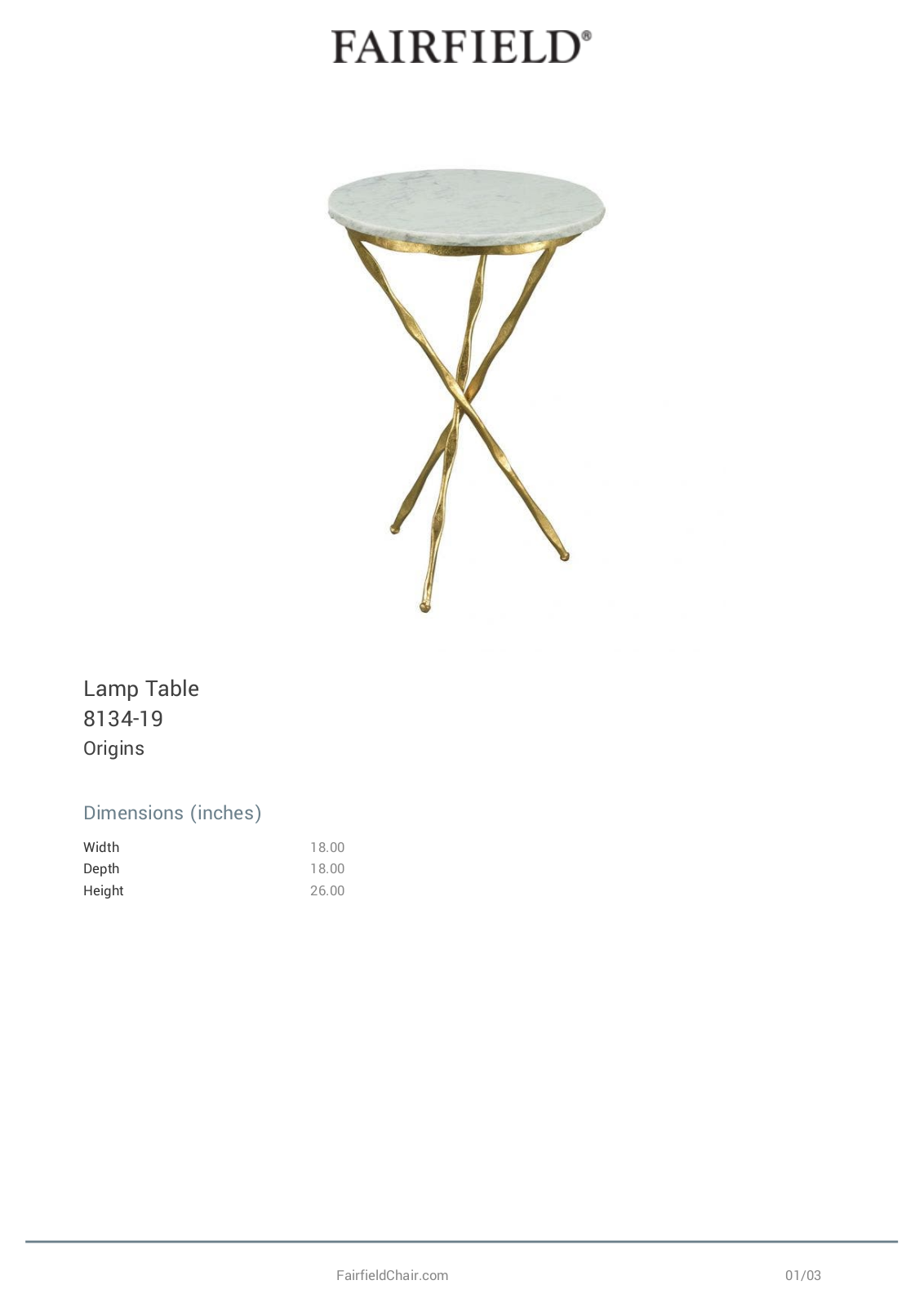 Fairfield Chair EAOD1471 Specifications - ManualMachine.com